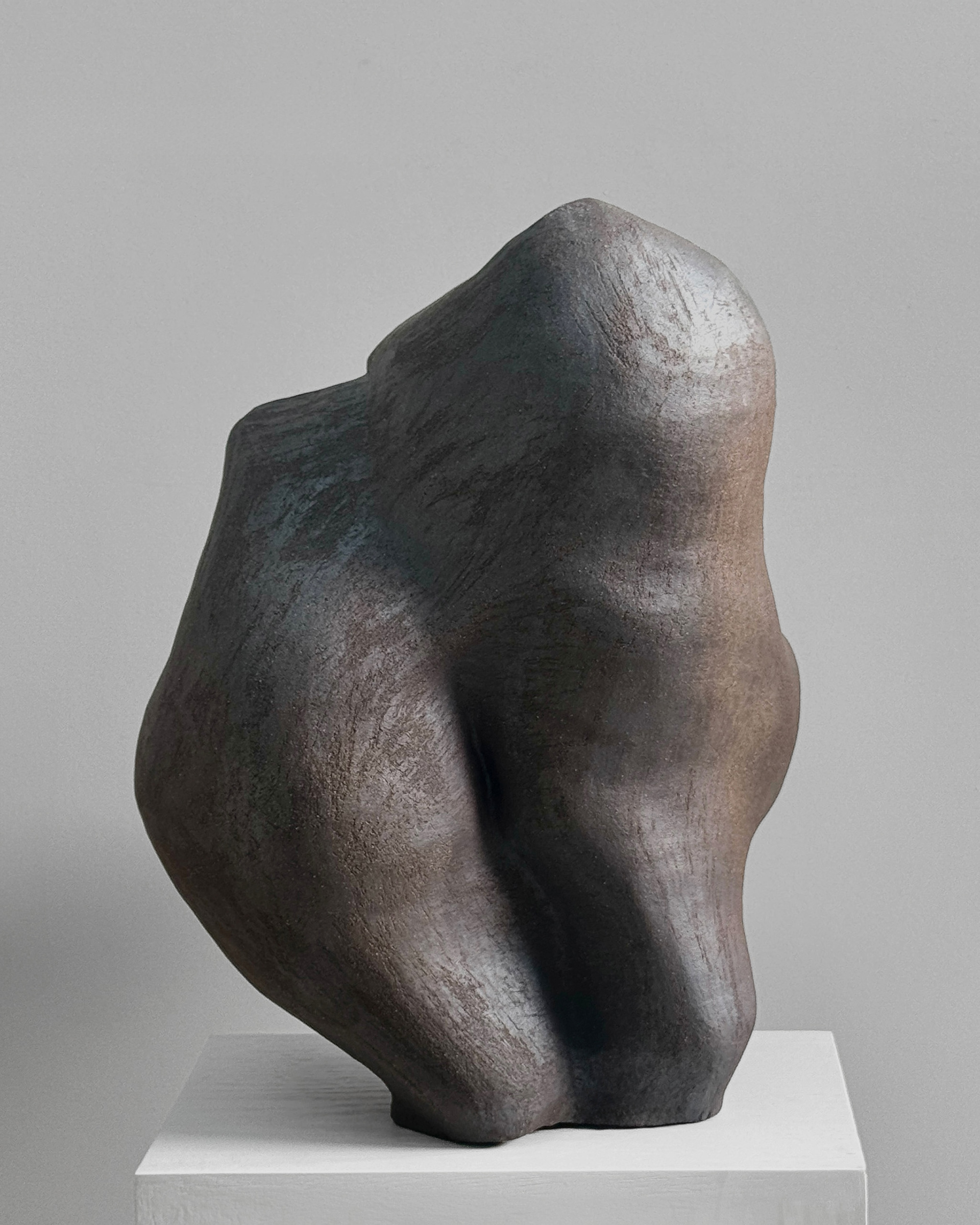 Talus, 2025, raw umber stoneware by Kendall Conrad — alternate view.