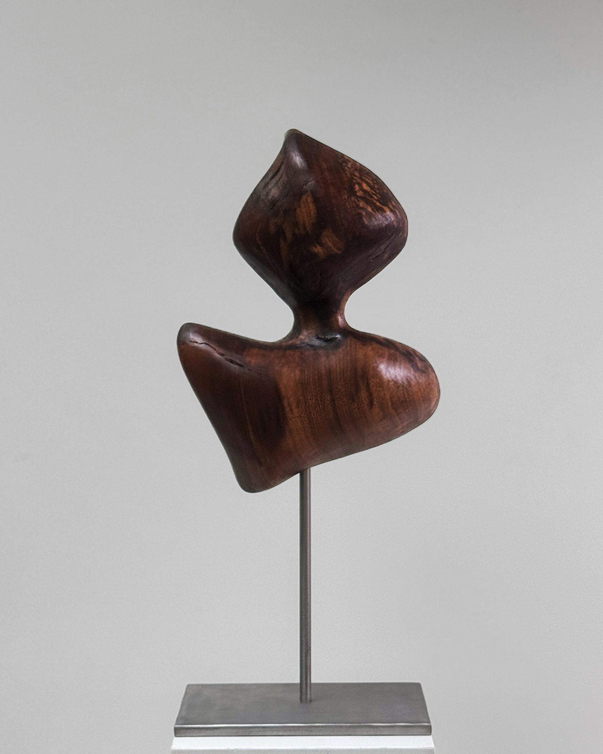 Lean Axis, 2026, California black walnut by Kendall Conrad — alternate view.