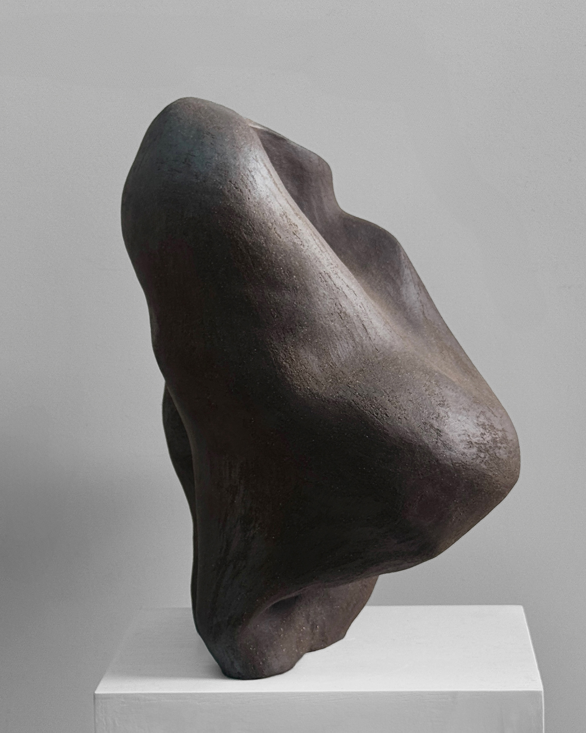 Talus, 2025, raw umber stoneware by Kendall Conrad — alternate view.