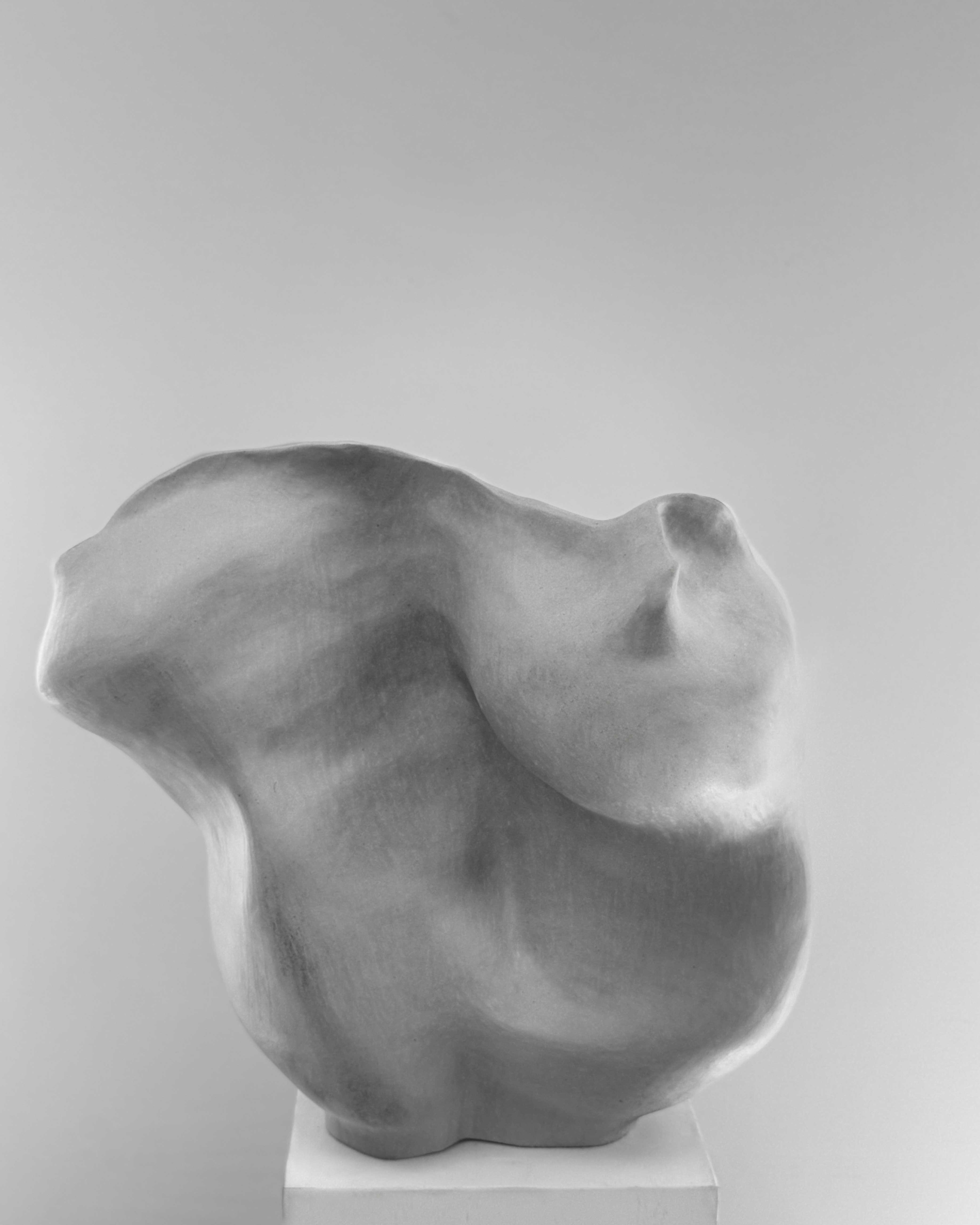 Knoll, 2026. White stoneware sculpture by Kendall Conrad, 16 × 17 × 12 in.