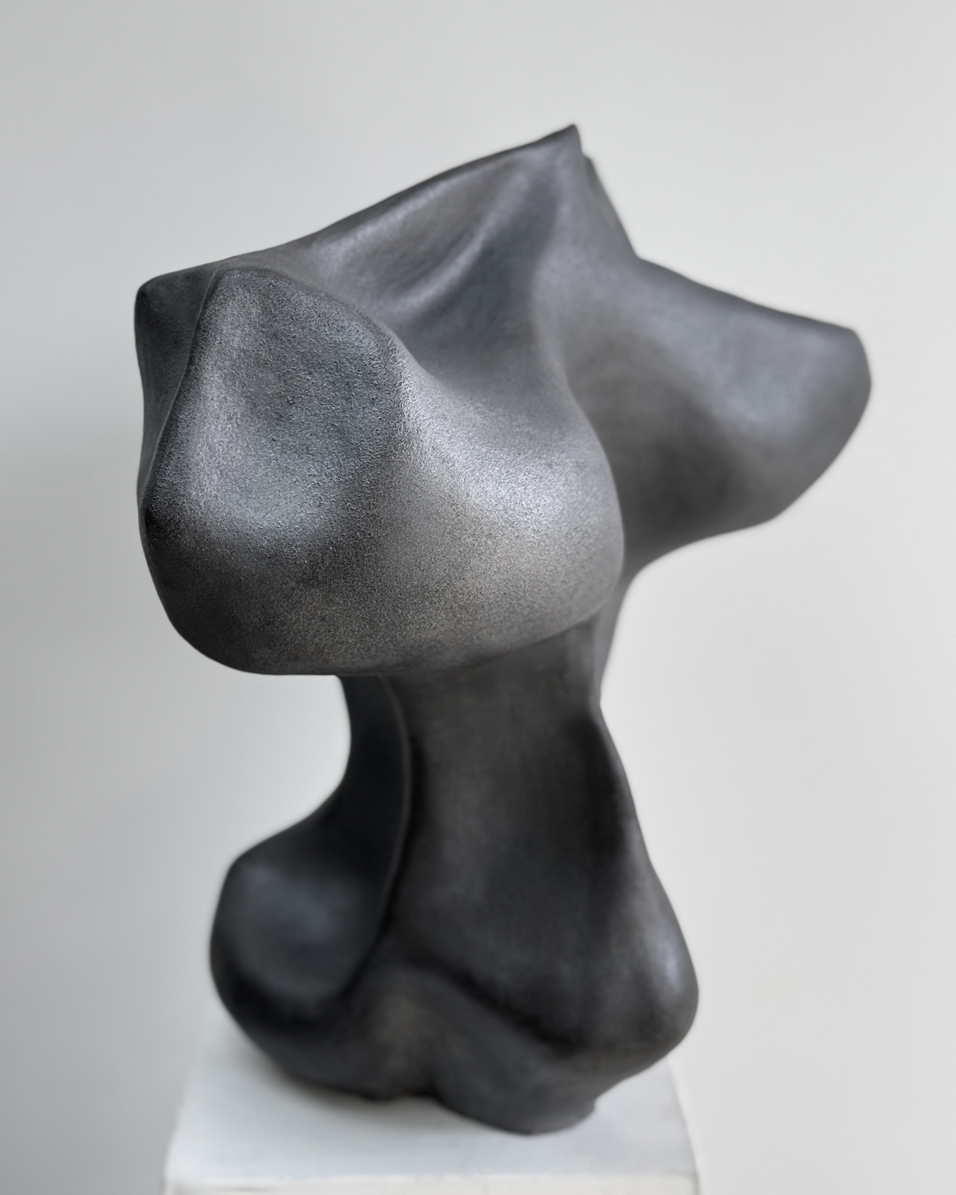 Ridgeline, 2026, gunmetal stoneware by Kendall Conrad — alternate view.