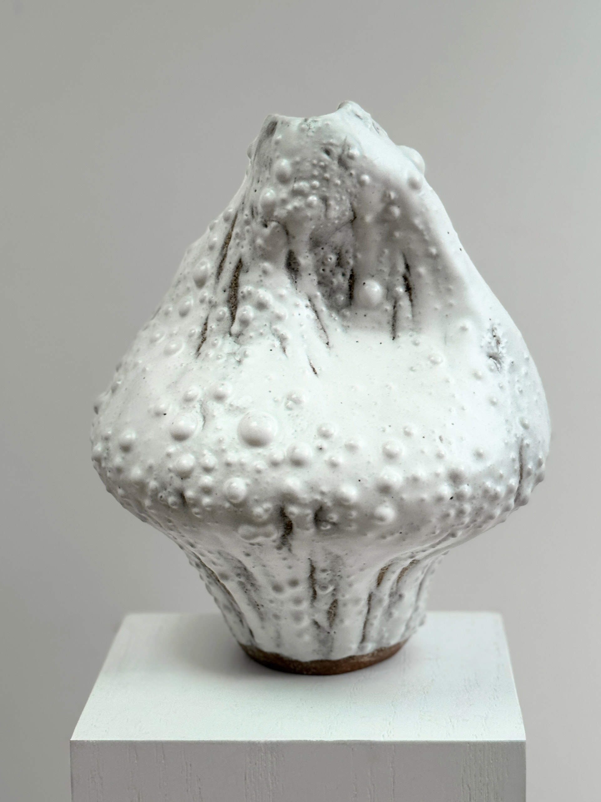 Caldera Vessel, 2025, stoneware with tidal foam glaze by Kendall Conrad — alternate view.