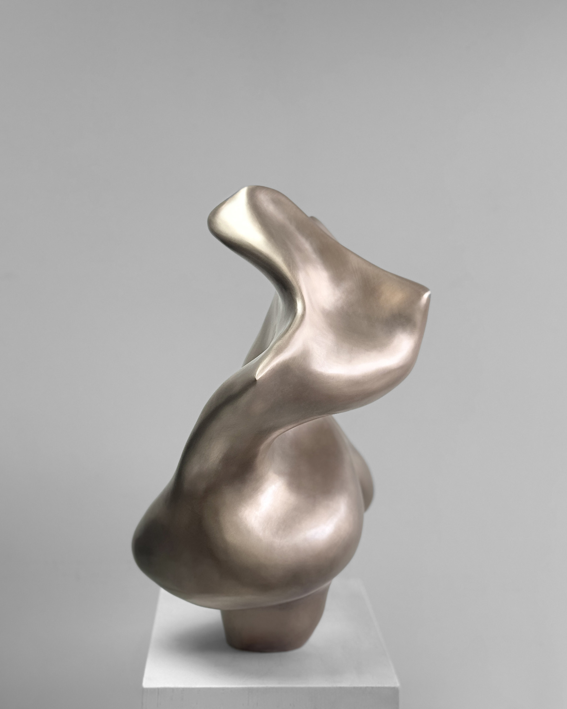 Tectonic Fold, 2026, lost-wax cast bronze by Kendall Conrad — alternate view.