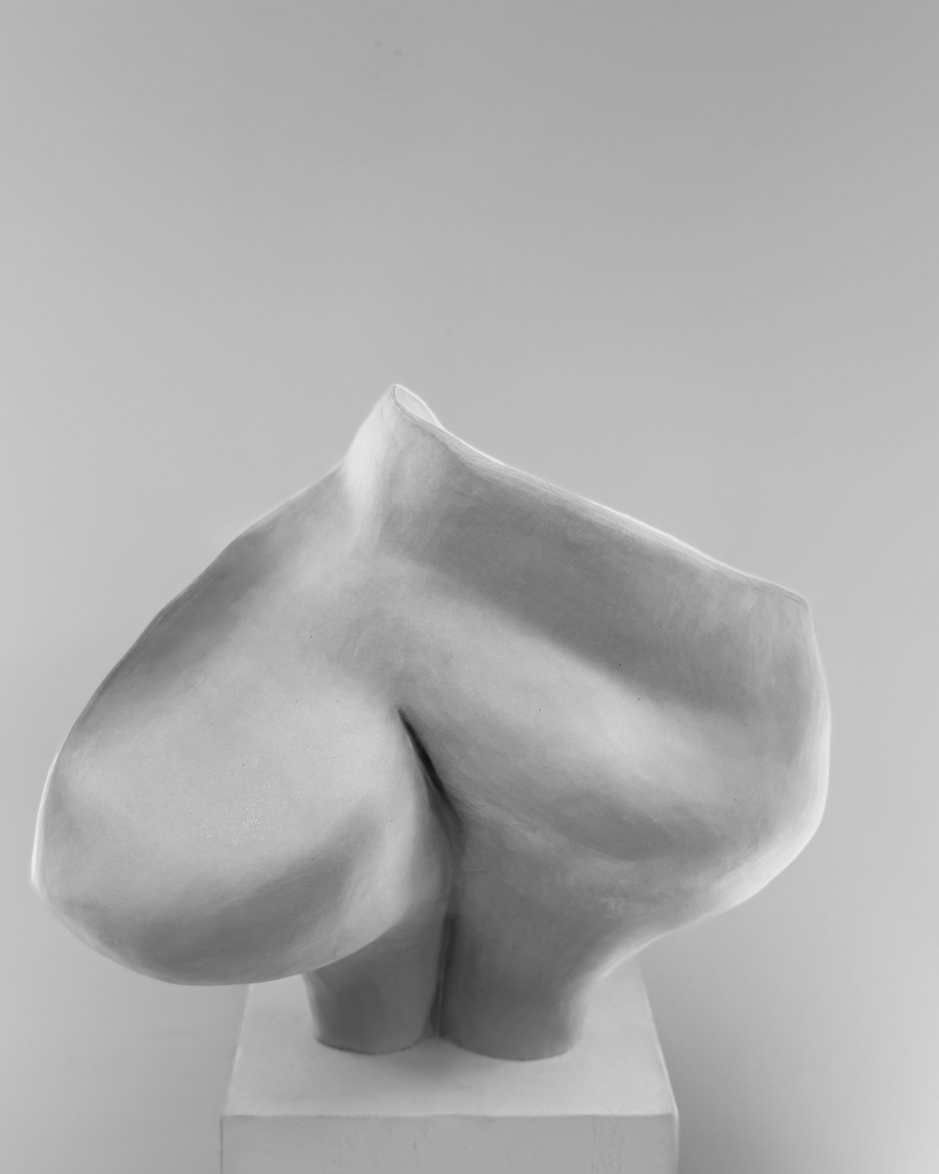 Upfold, 2026. Porcelain sculpture by Kendall Conrad, 15 × 16 × 15 in.