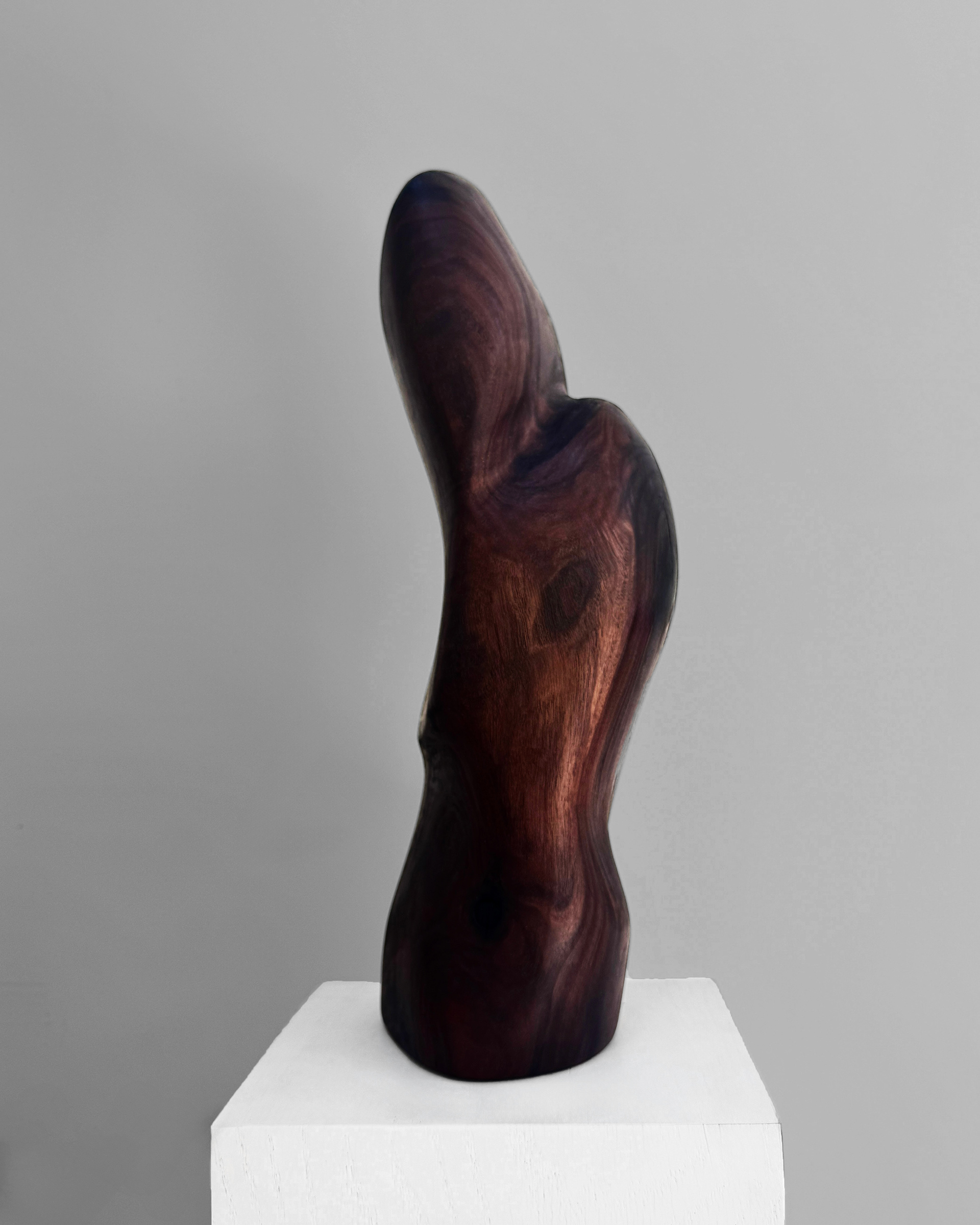Monolith, 2026. Walnut sculpture by Kendall Conrad, 15.5 × 5 × 6 in.