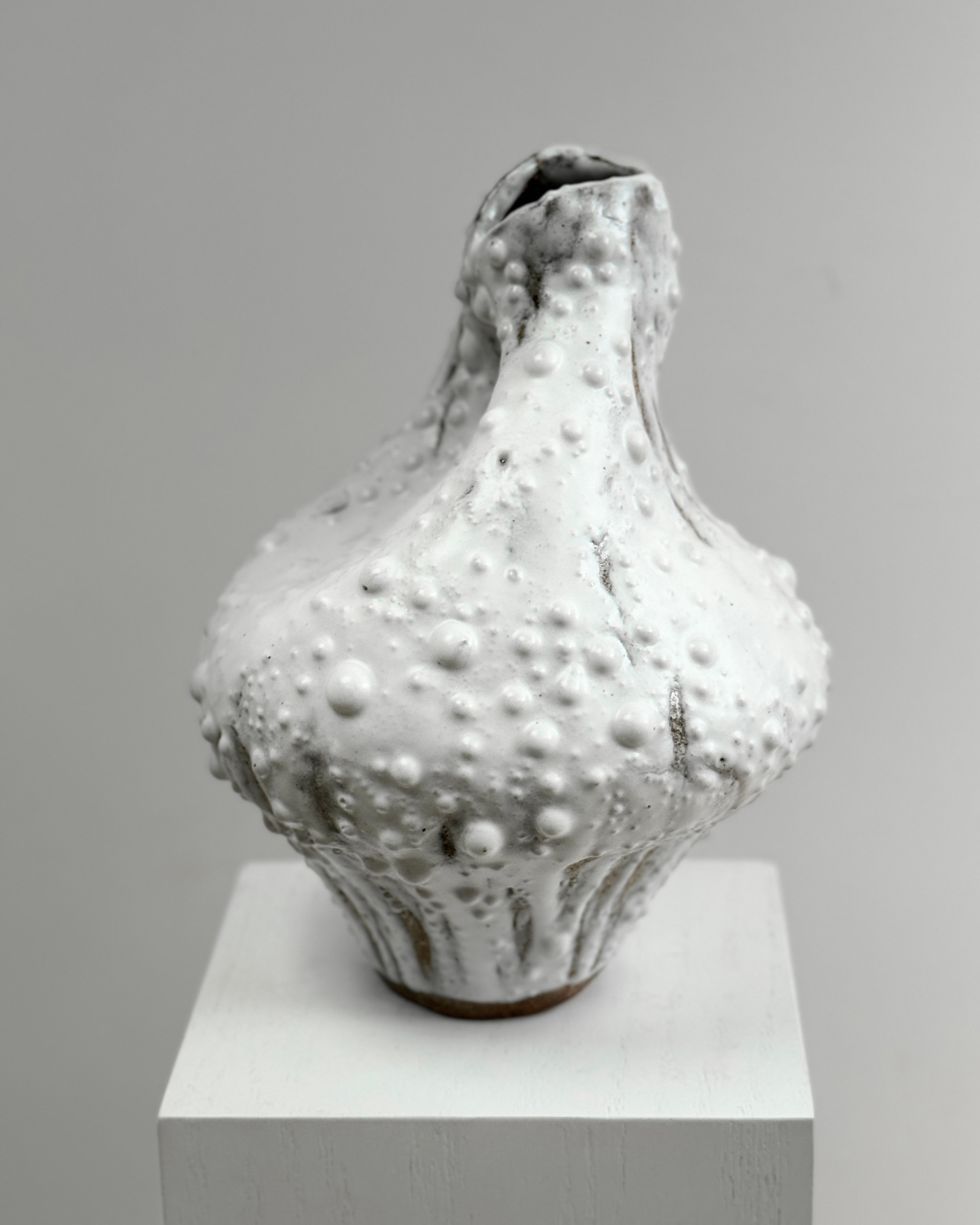 Caldera Vessel, 2025, stoneware with tidal foam glaze by Kendall Conrad — alternate view.