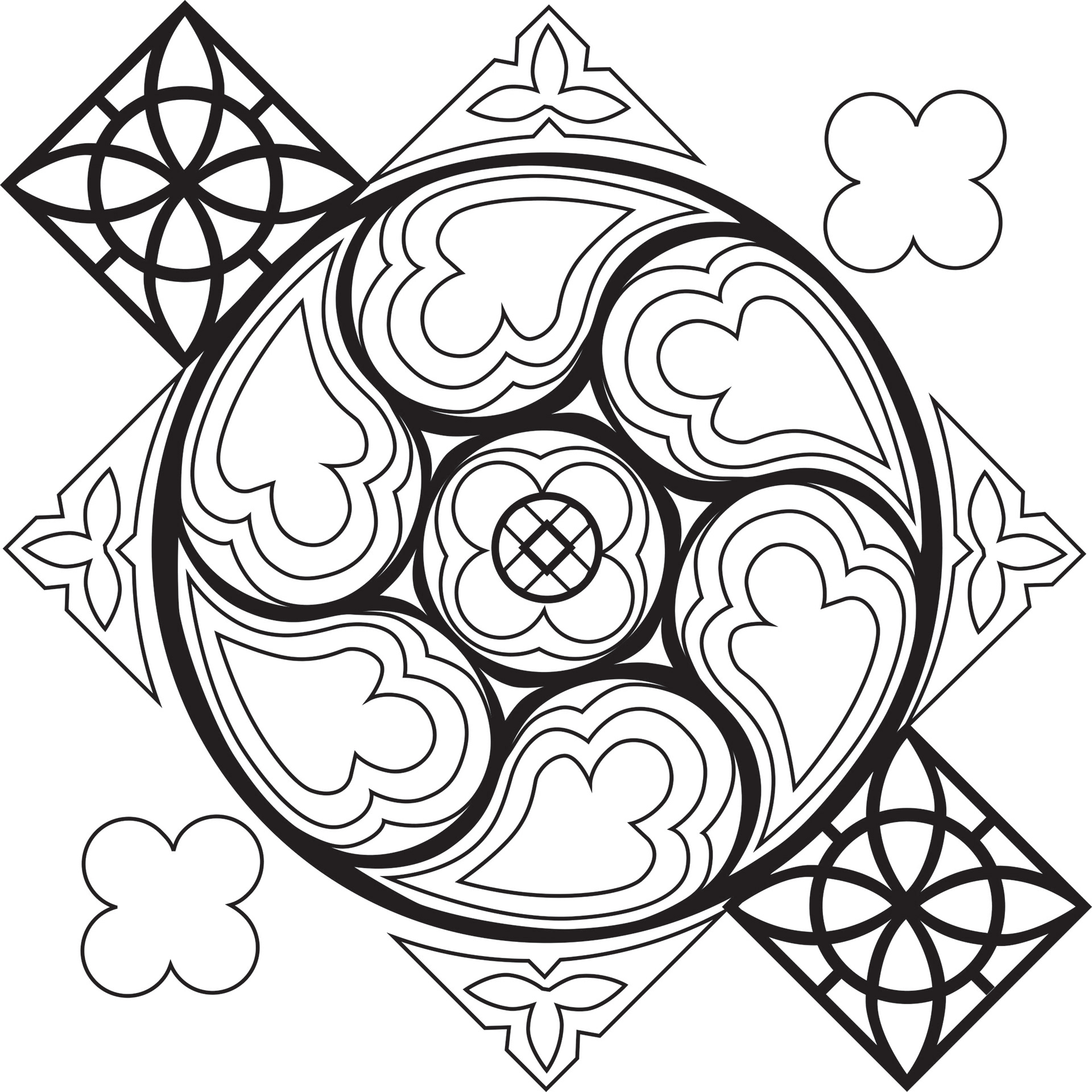 Pattern Design created from Illustration of prominent stained glass