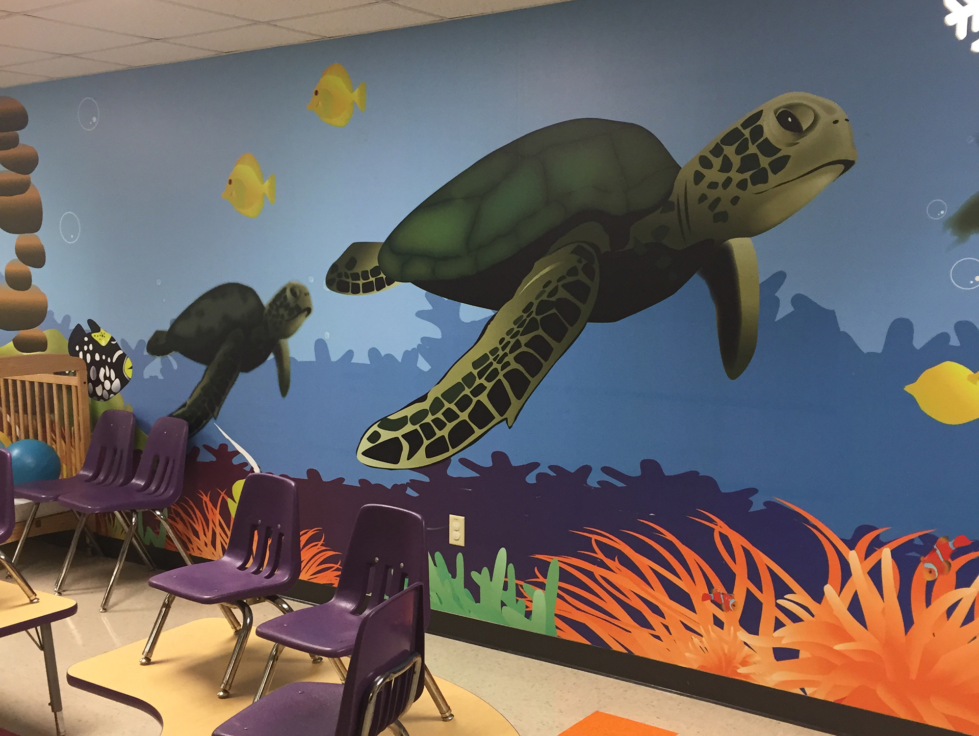 Turtle - Adobe Illustrator (printed as wallpaper mural)