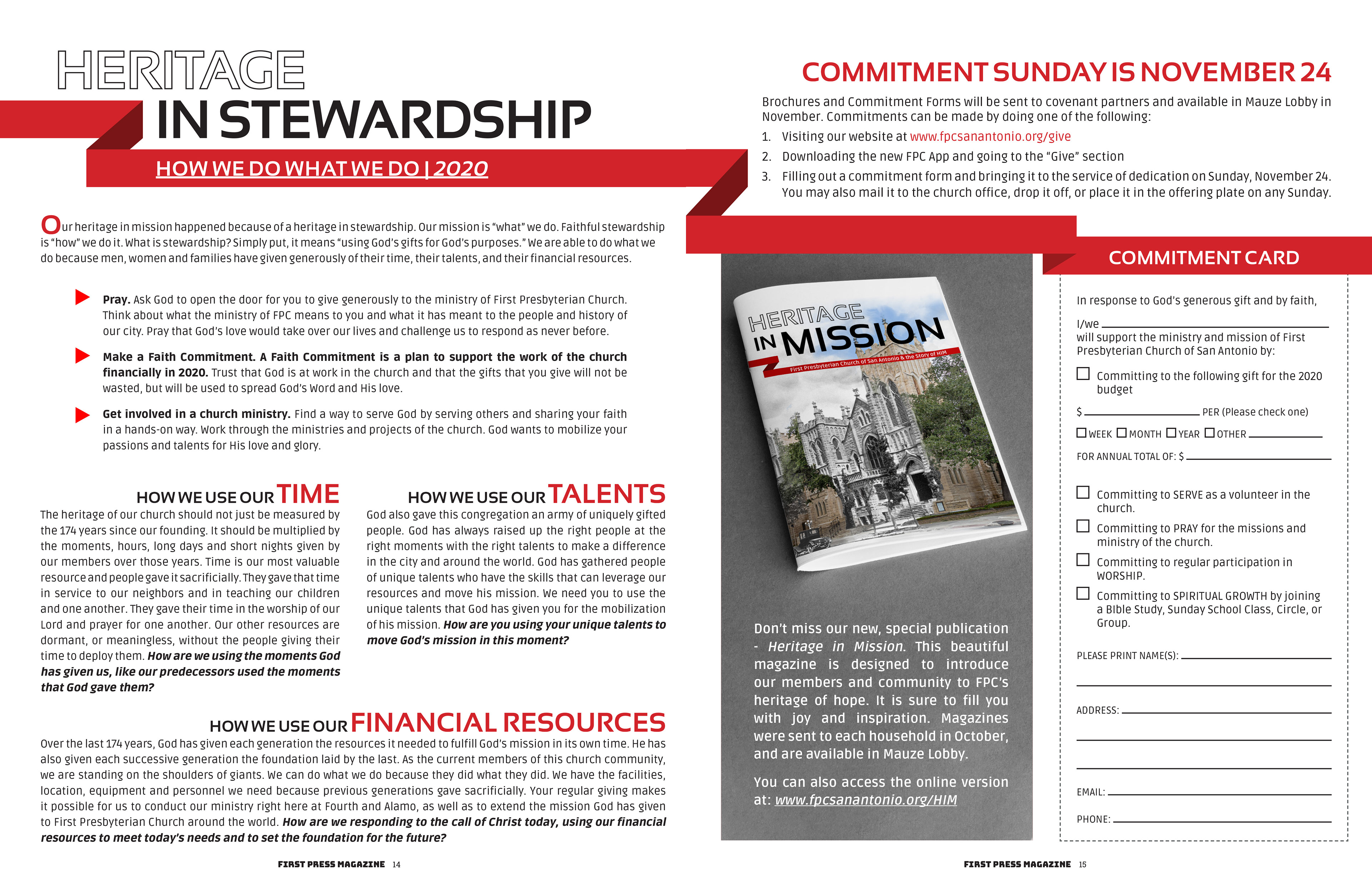 Feature article in monthly newsletter magazine