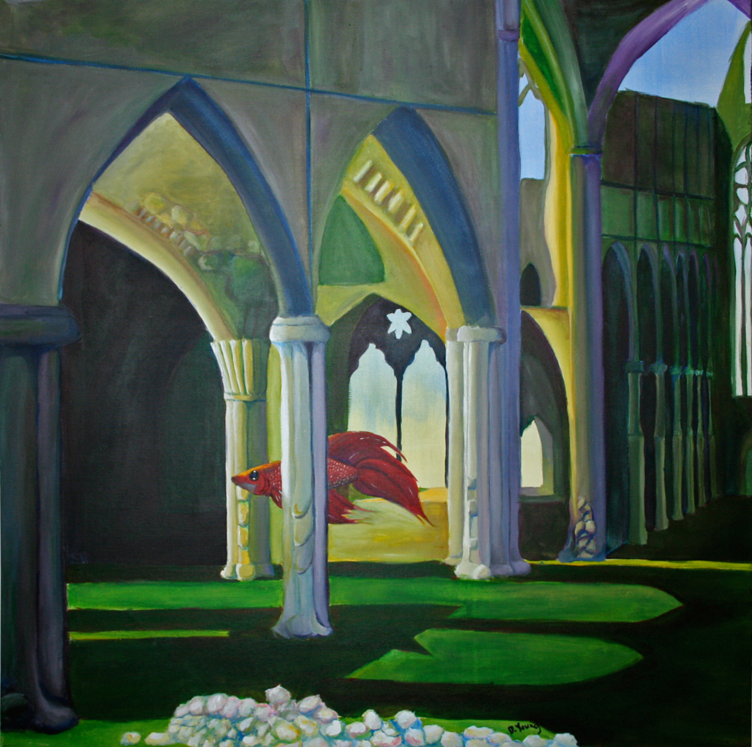 Caspian in Tintern Abbey - Acrylic