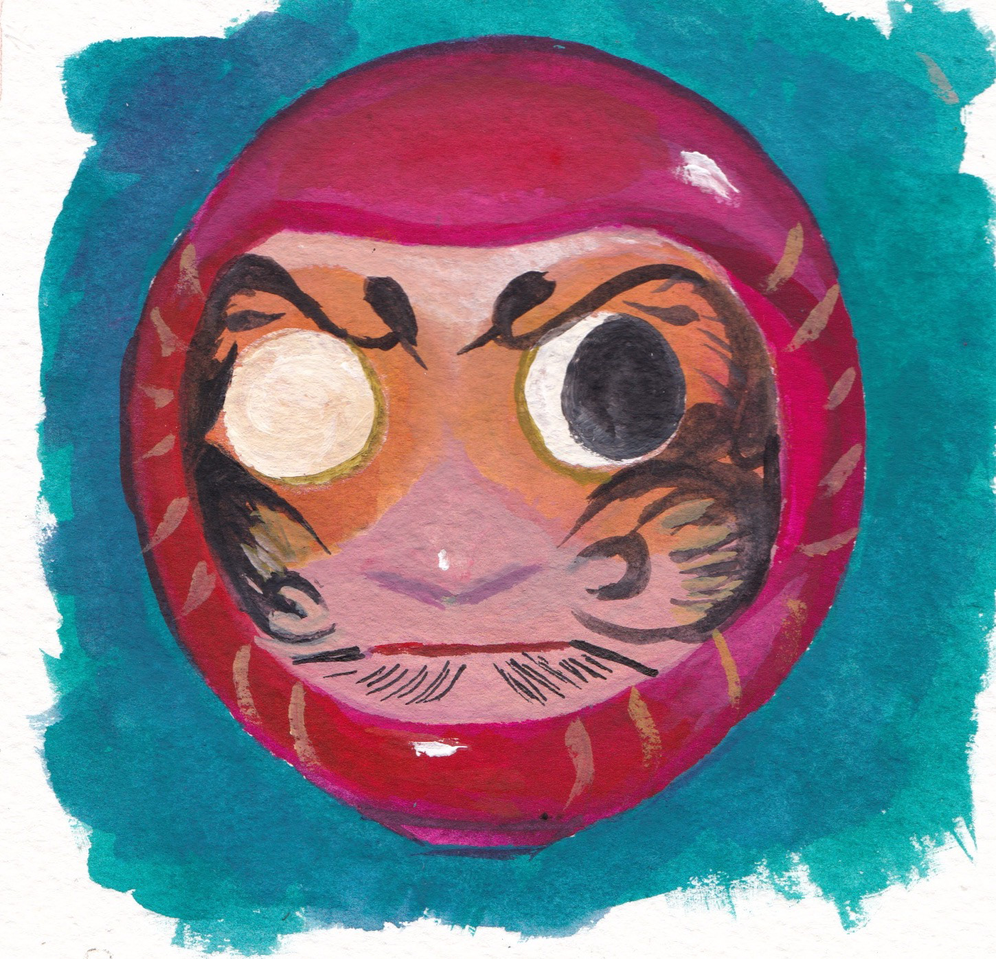 Daruma Doll Gouache Study