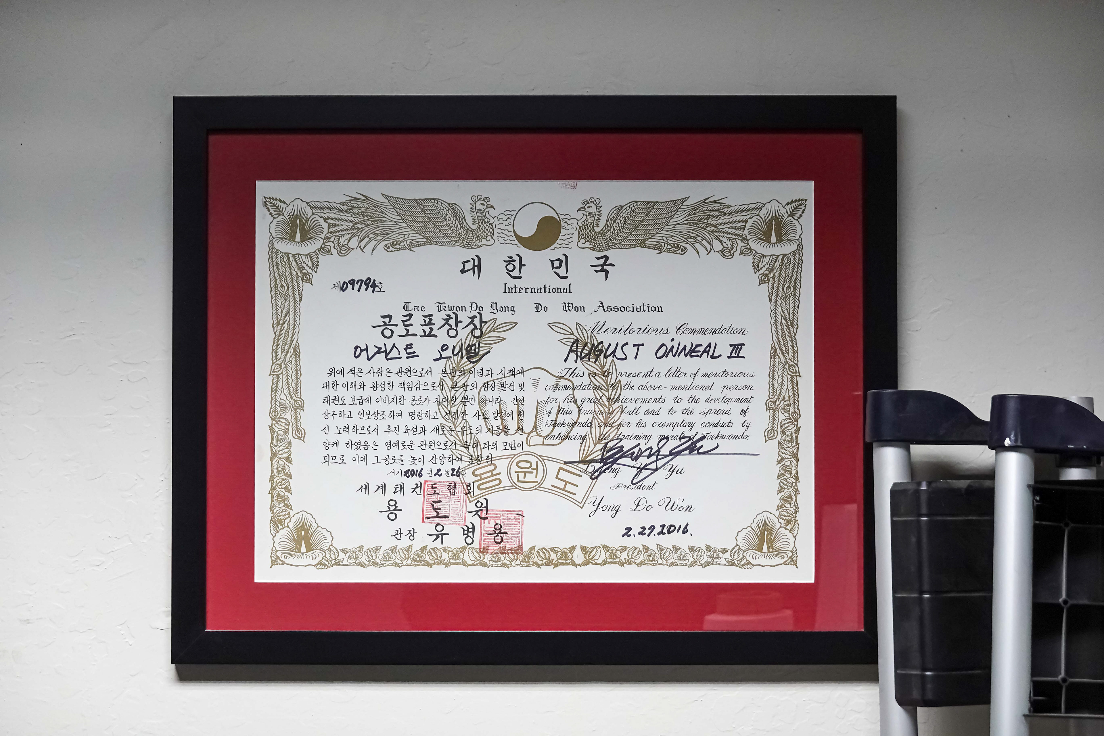 Tae Kwon Do Certificate Frame