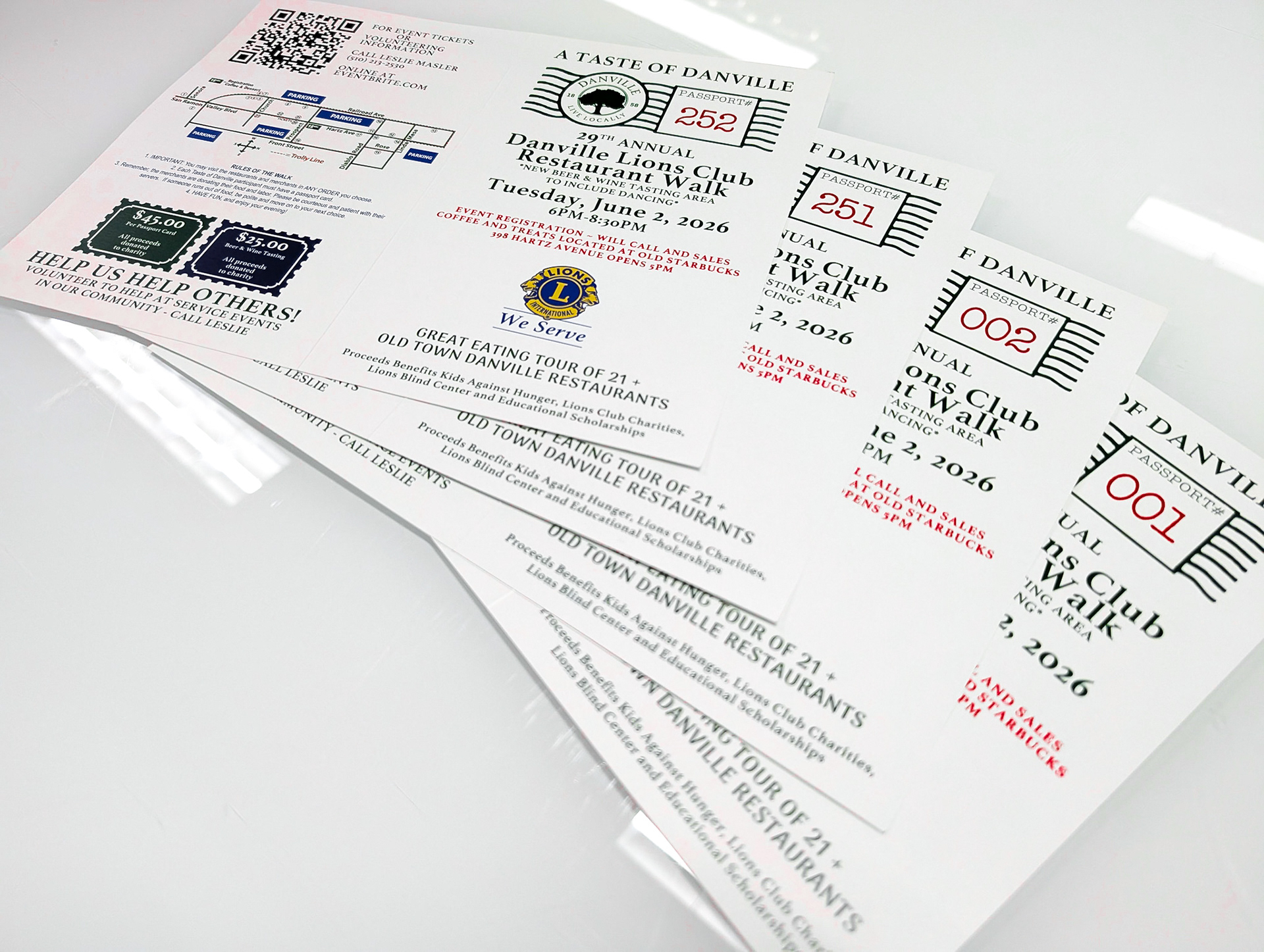 Numbered Event Programs Scored Folded