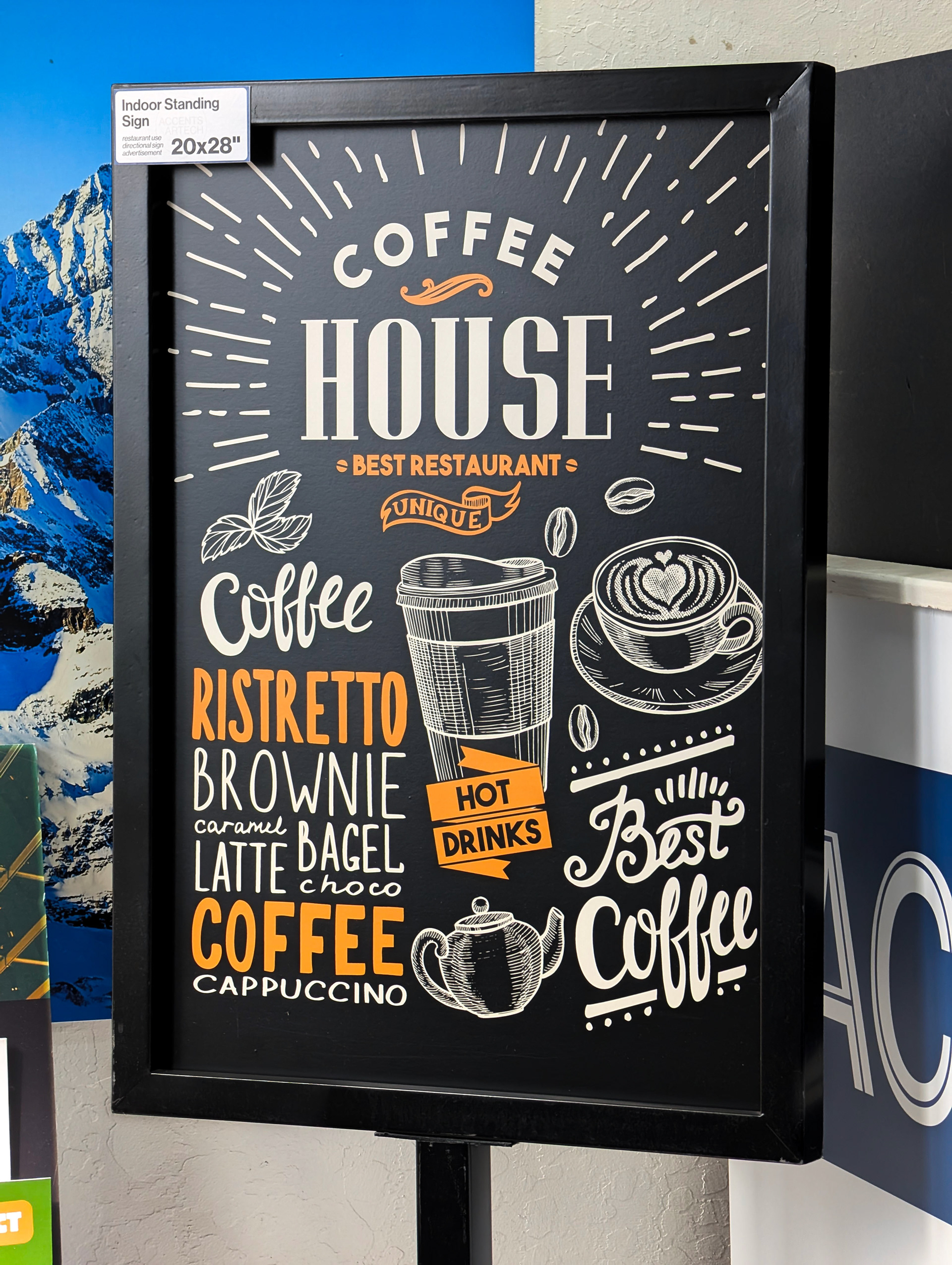 Coffee Indoor Metal Standing Sign