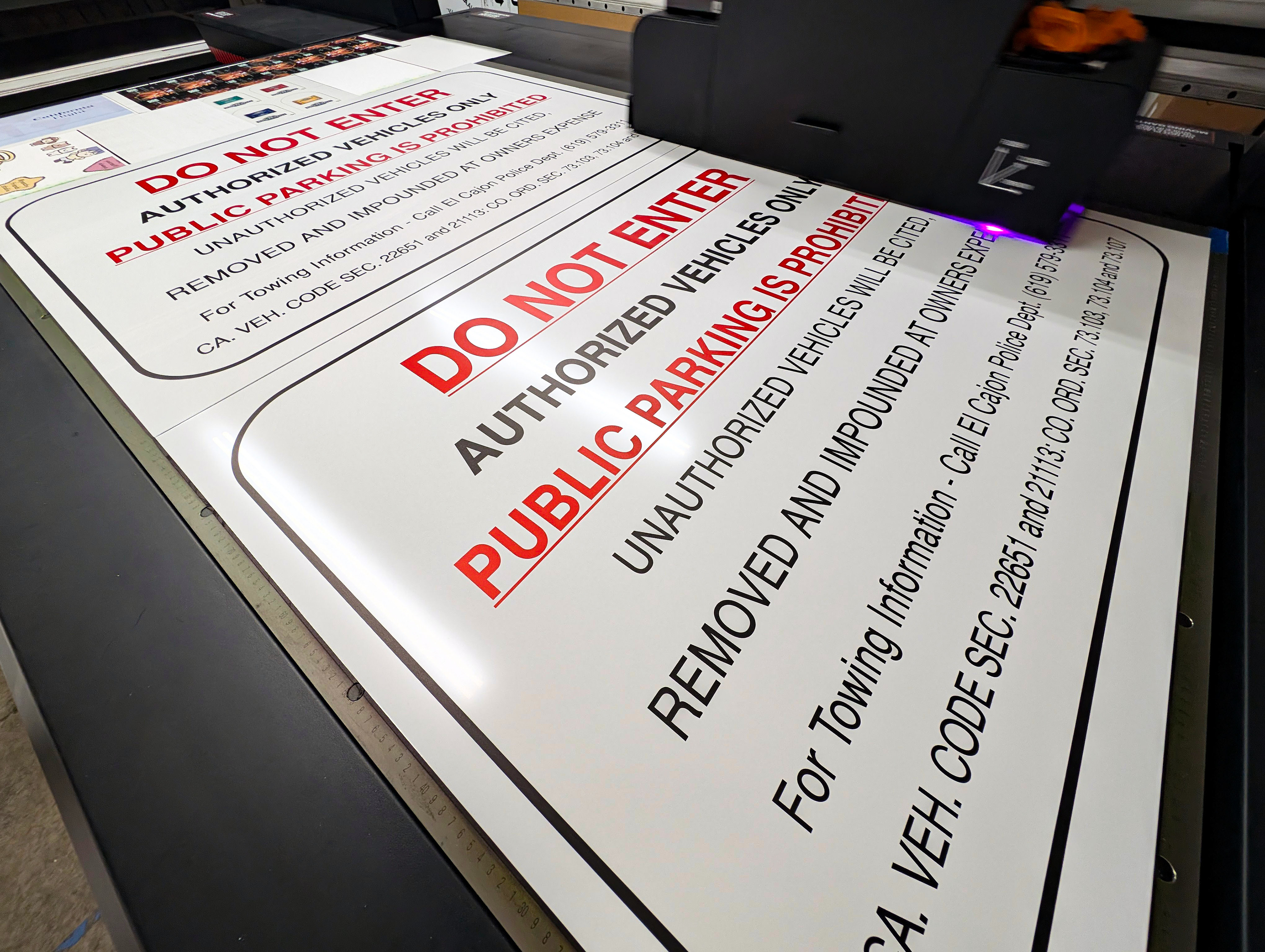 Di-Bond Aluminum Parking Sign