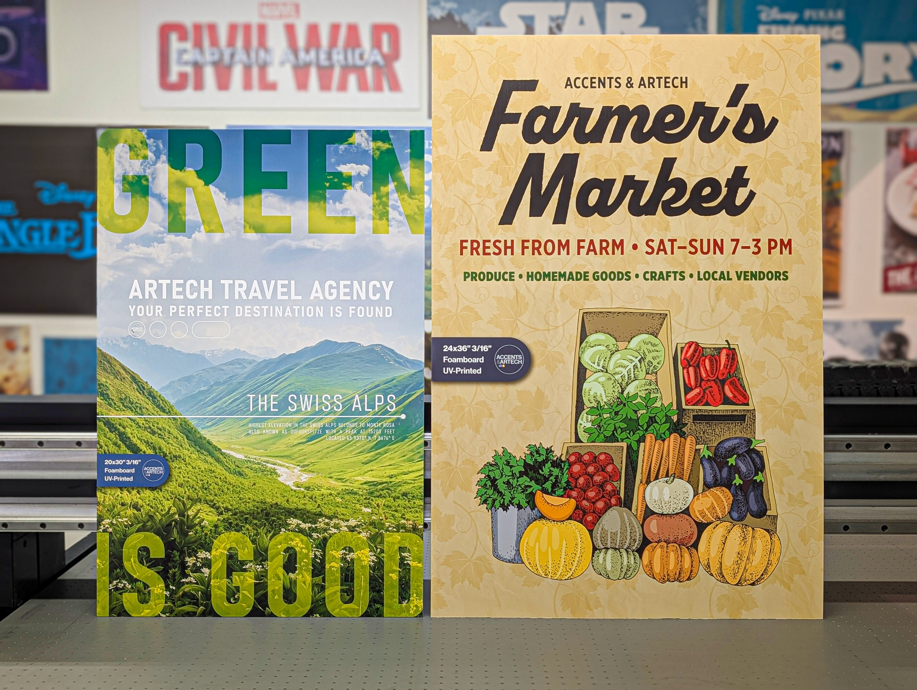 In-House Design UV Flatbed Foamboard Print