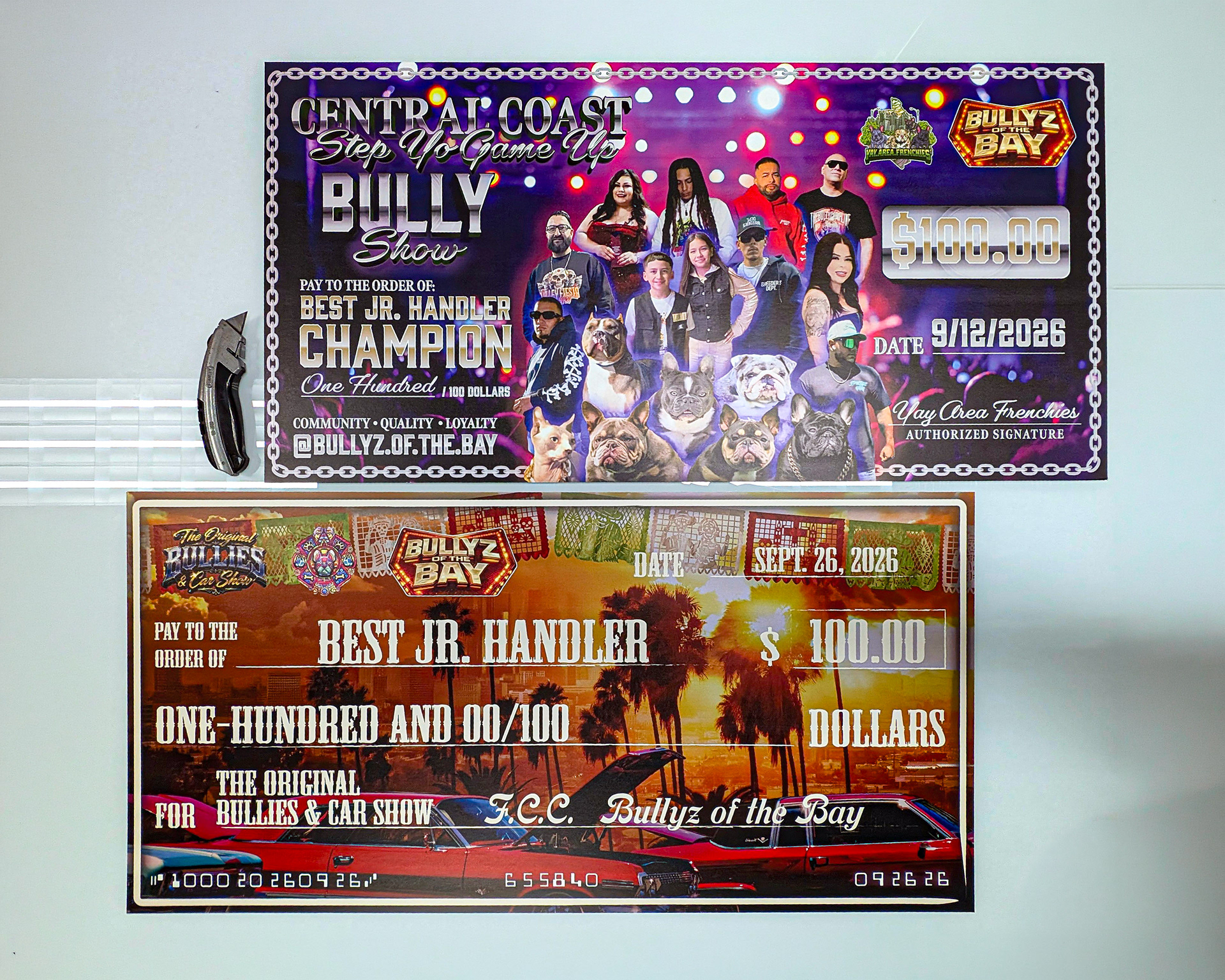 Dog Handling Show Winner Checks