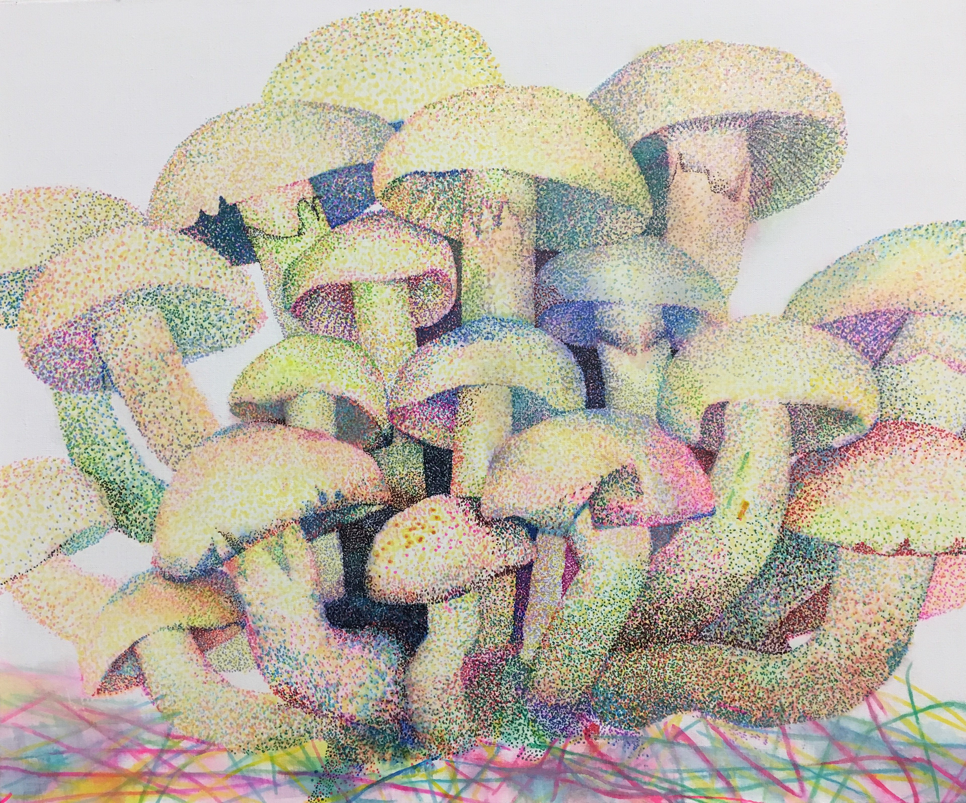 《欠片》ペン,アクリル・白亜地キャンバス 530×455㎜