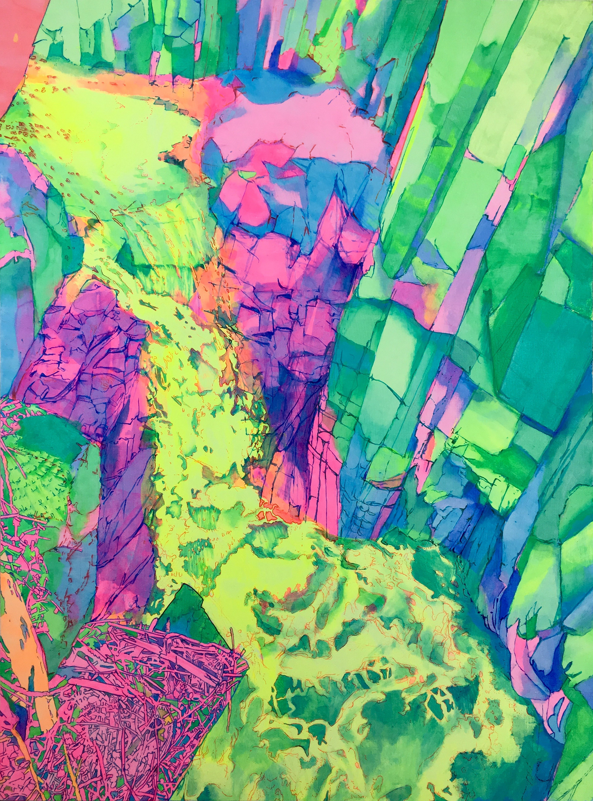 《阿寺の七滝》アクリル・キャンバス 1,167×910㎜