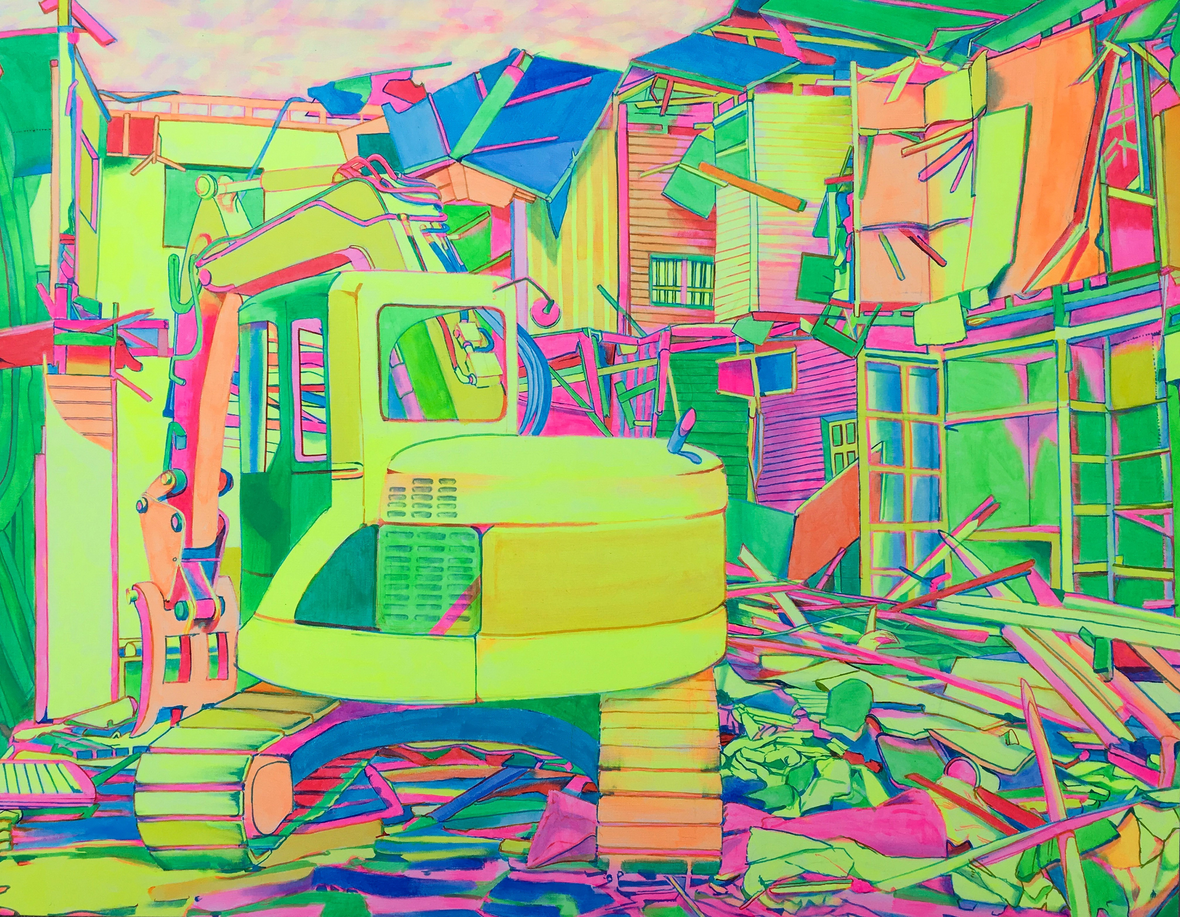 《工事中!》 アクリル・キャンバス 930×1,167㎜