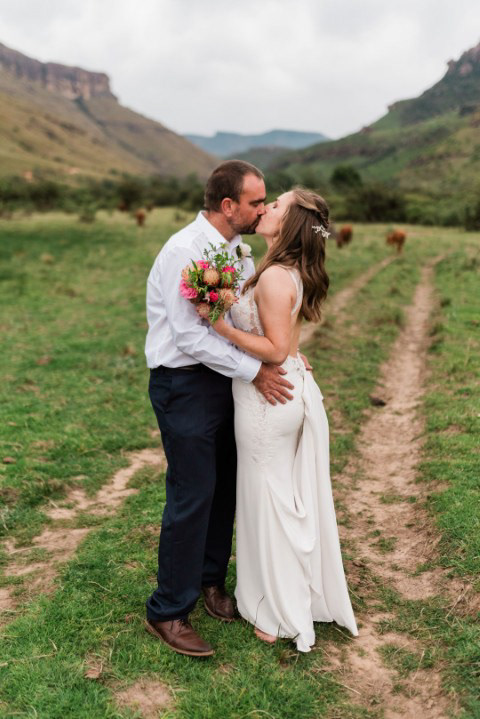 Samantha and Jean celebrating their elegant and intimate wedding at Woodcliffe Country House in Maclear, Eastern Cape.
