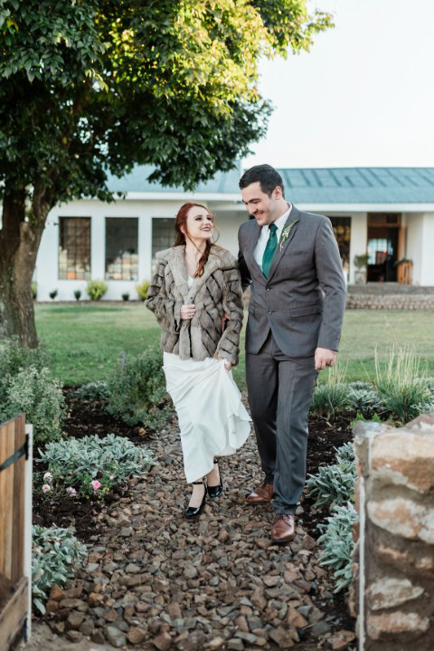 Maritza and Michael’s mid‑winter farm wedding in Barkly East, ceremony overlooking a gorge with rustic charm.