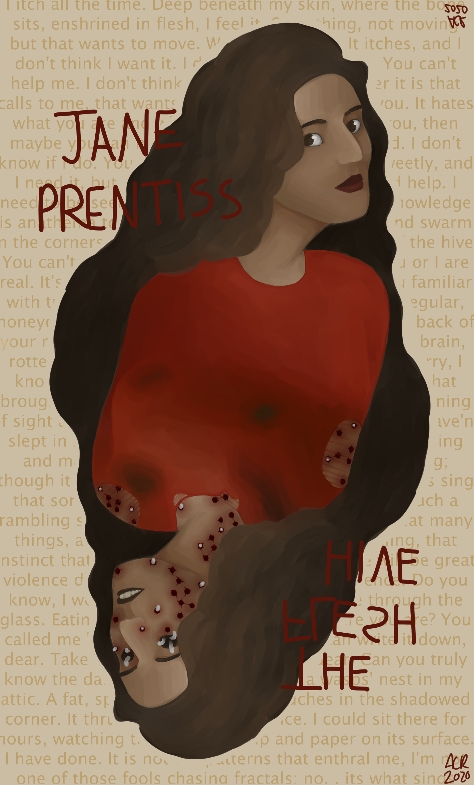 Fanart of Jane Prentiss from the Magnus Archives