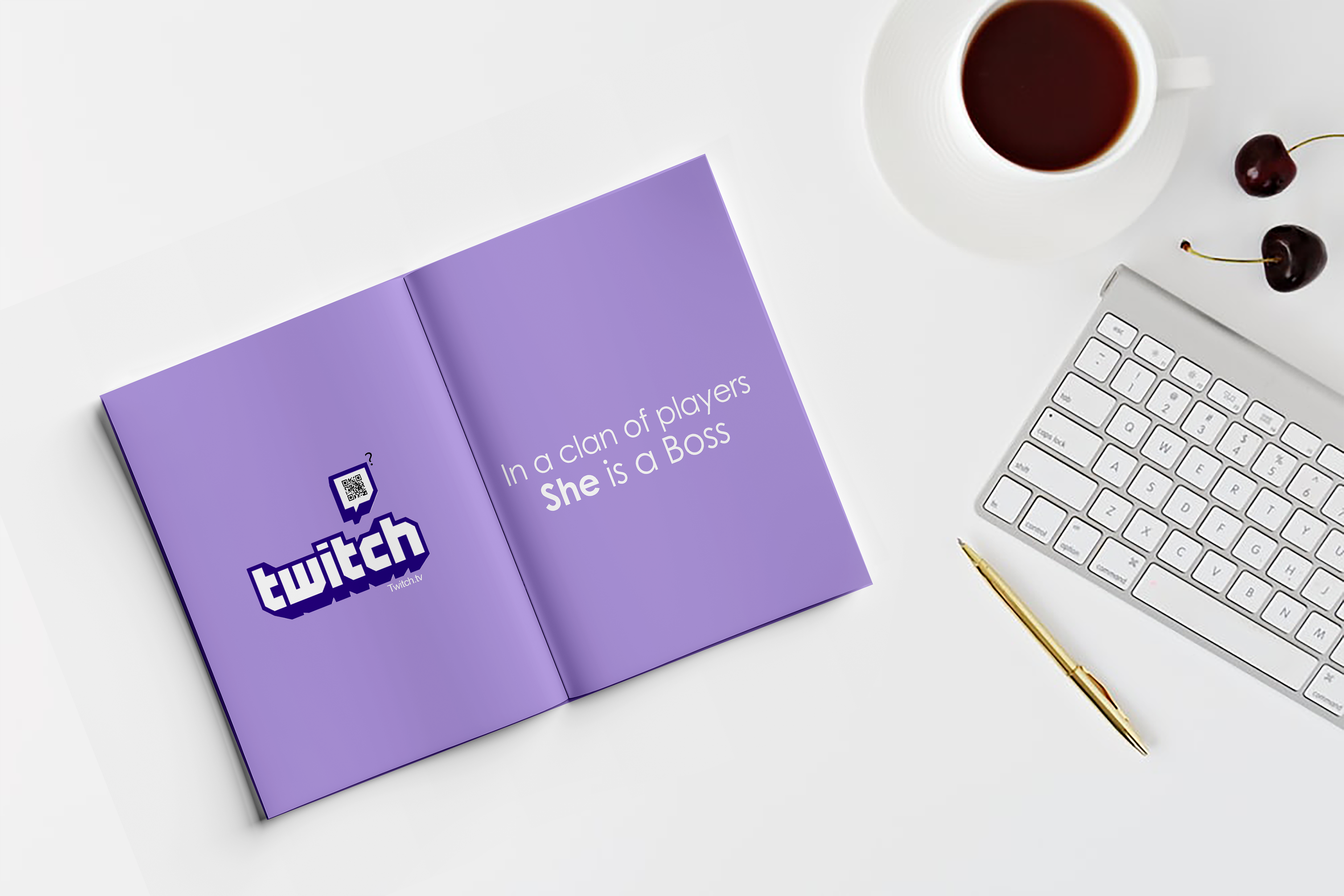 Magazine Ad with QR Code to Twitch streaming site