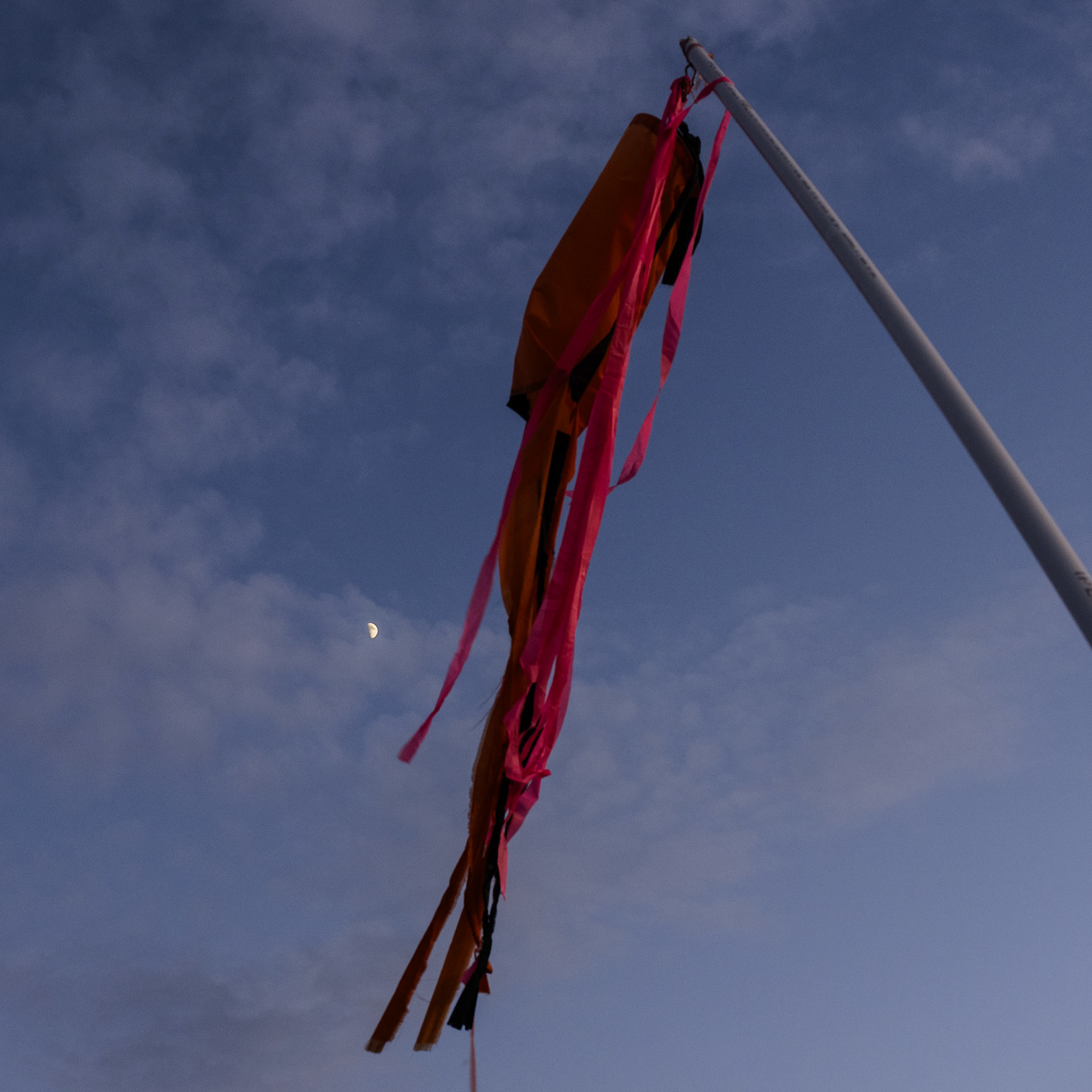 At the south end of the Great Salt is an airport of sorts. It is where paragliders land and take off. Right now, the only thing that designates this area is this wind sock.