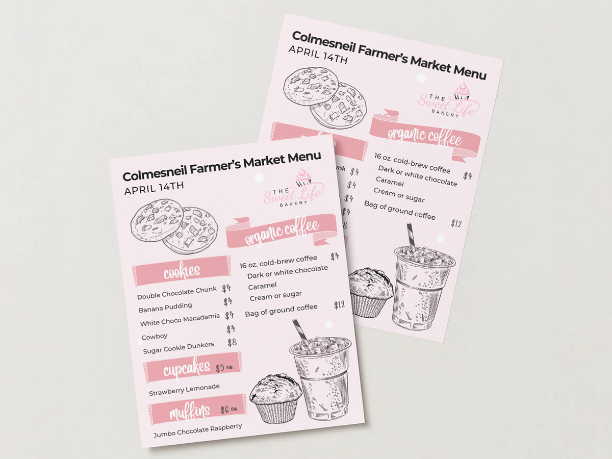 Bakery Menu