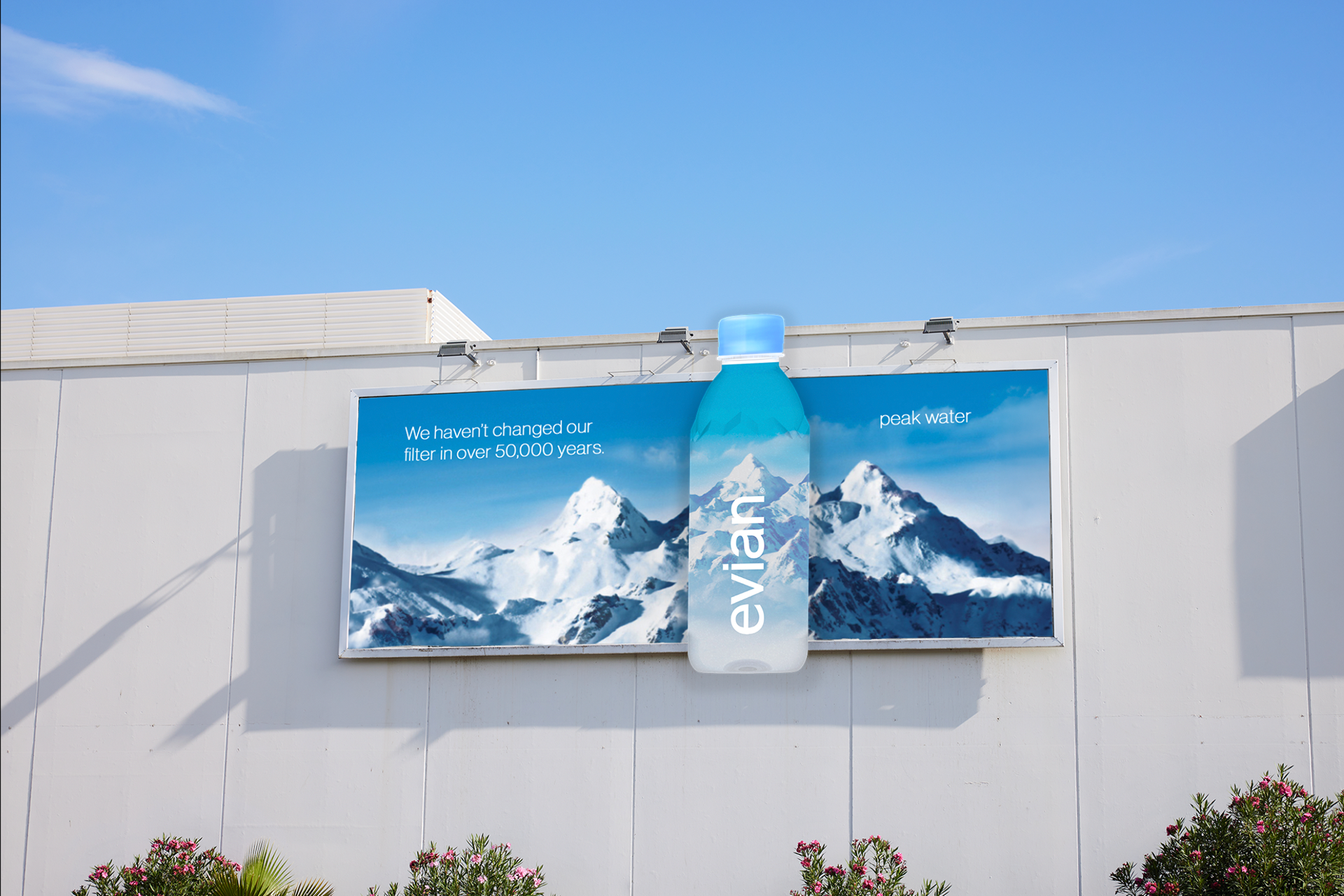 A billboard ad conveying the peak water notion.