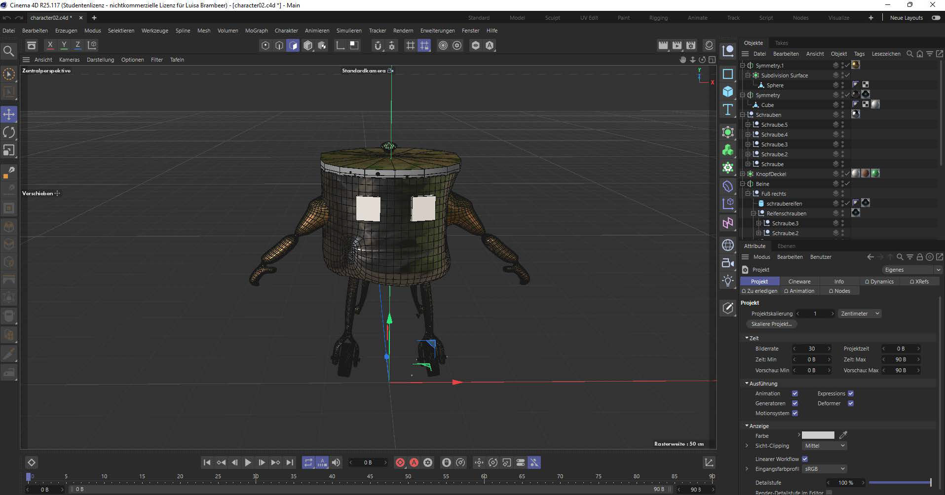 Ich habe zum Teil eigene Materialien erstellt und zum Teil Materialien auf Textures gedownloded, um ein harmonisches Gesamtbild zu erschaffen. Dadurch habe ich auch mehrere Materialien ausprobiert und viel experimentieren können.