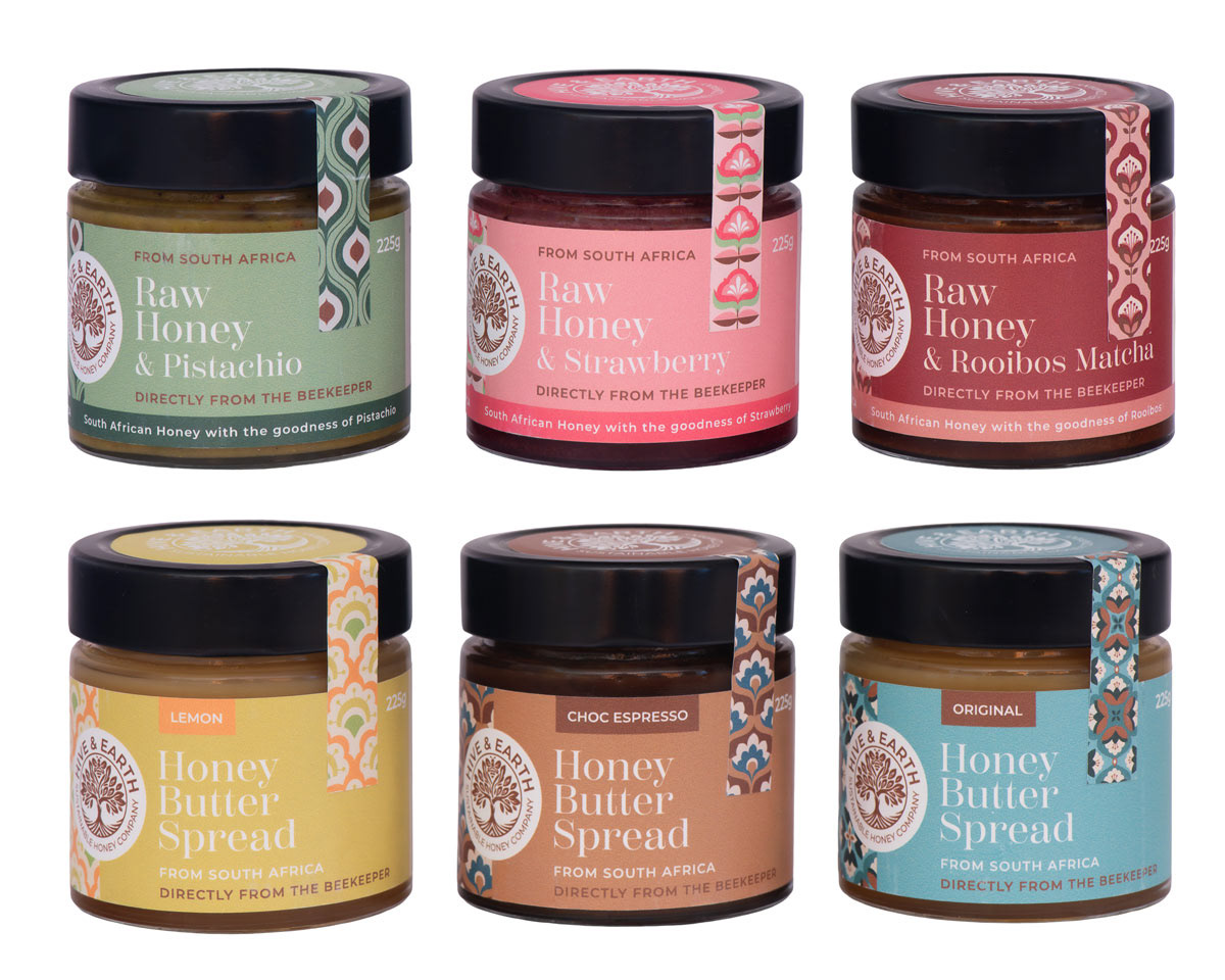 Packaging for Hice & Earth Honey butter & Raw honey range