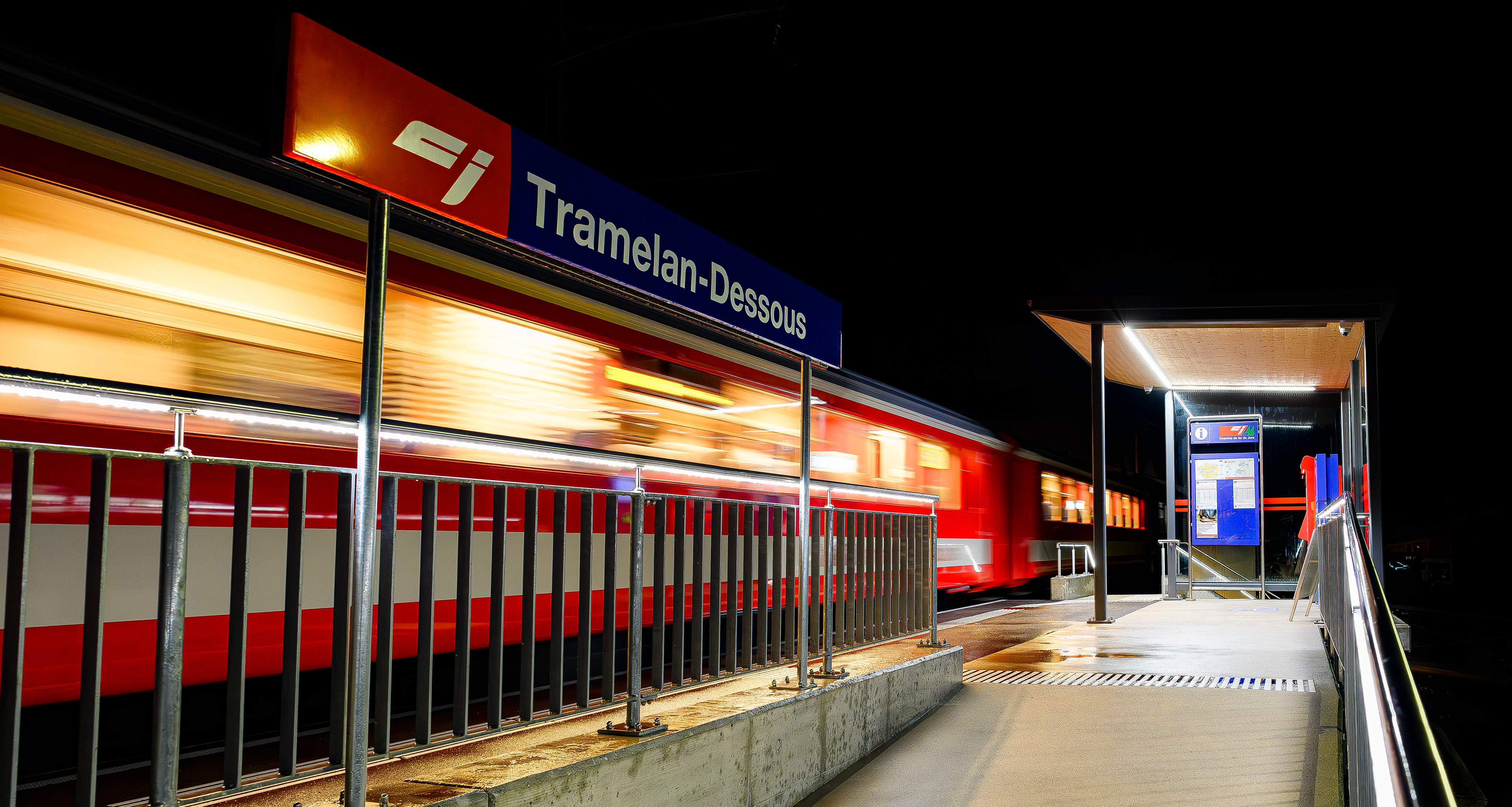 la halte de Tramelan-Dessous en 2023 après sa rénovation