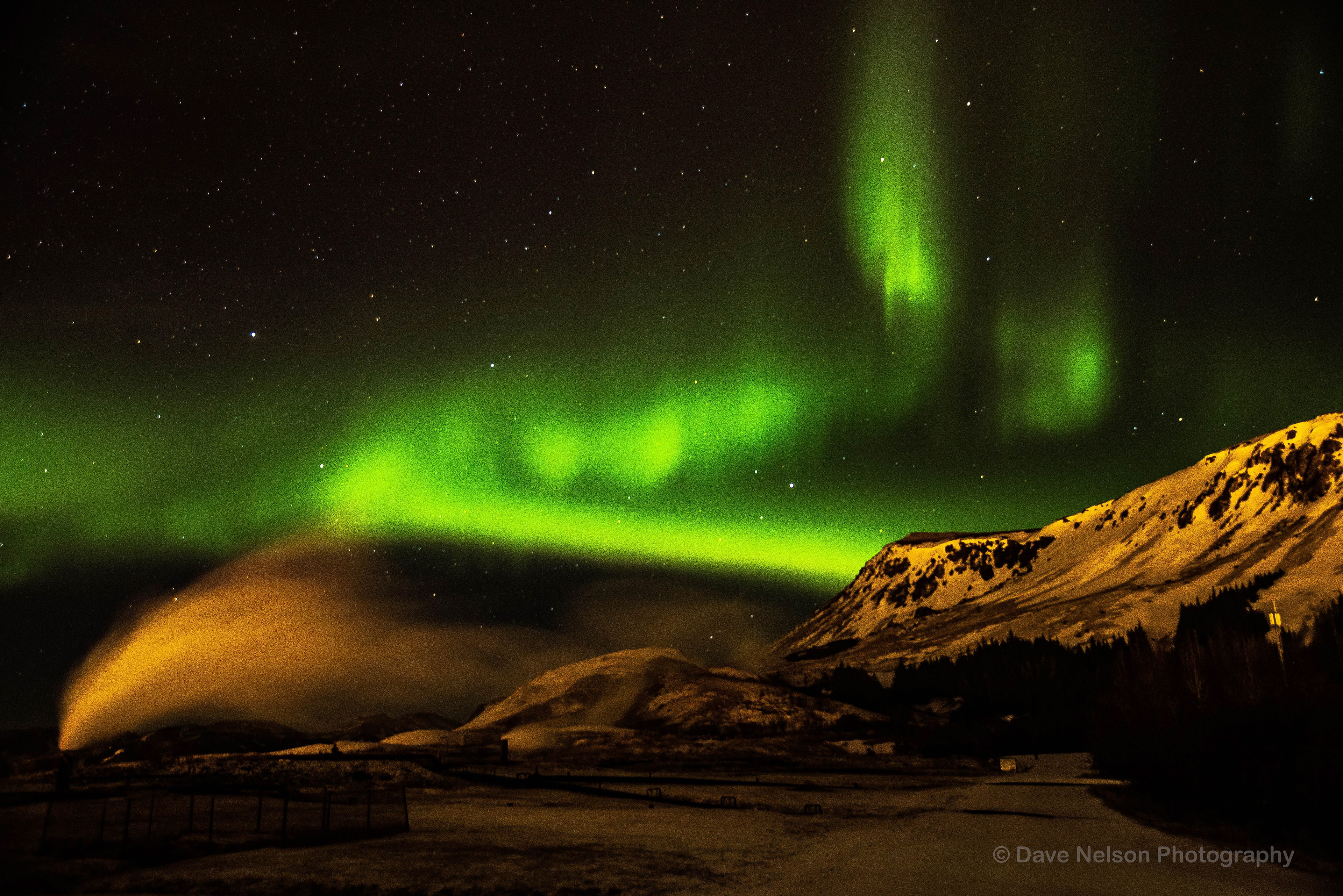 Impromptu Aurora, Hveragerði, South Iceland