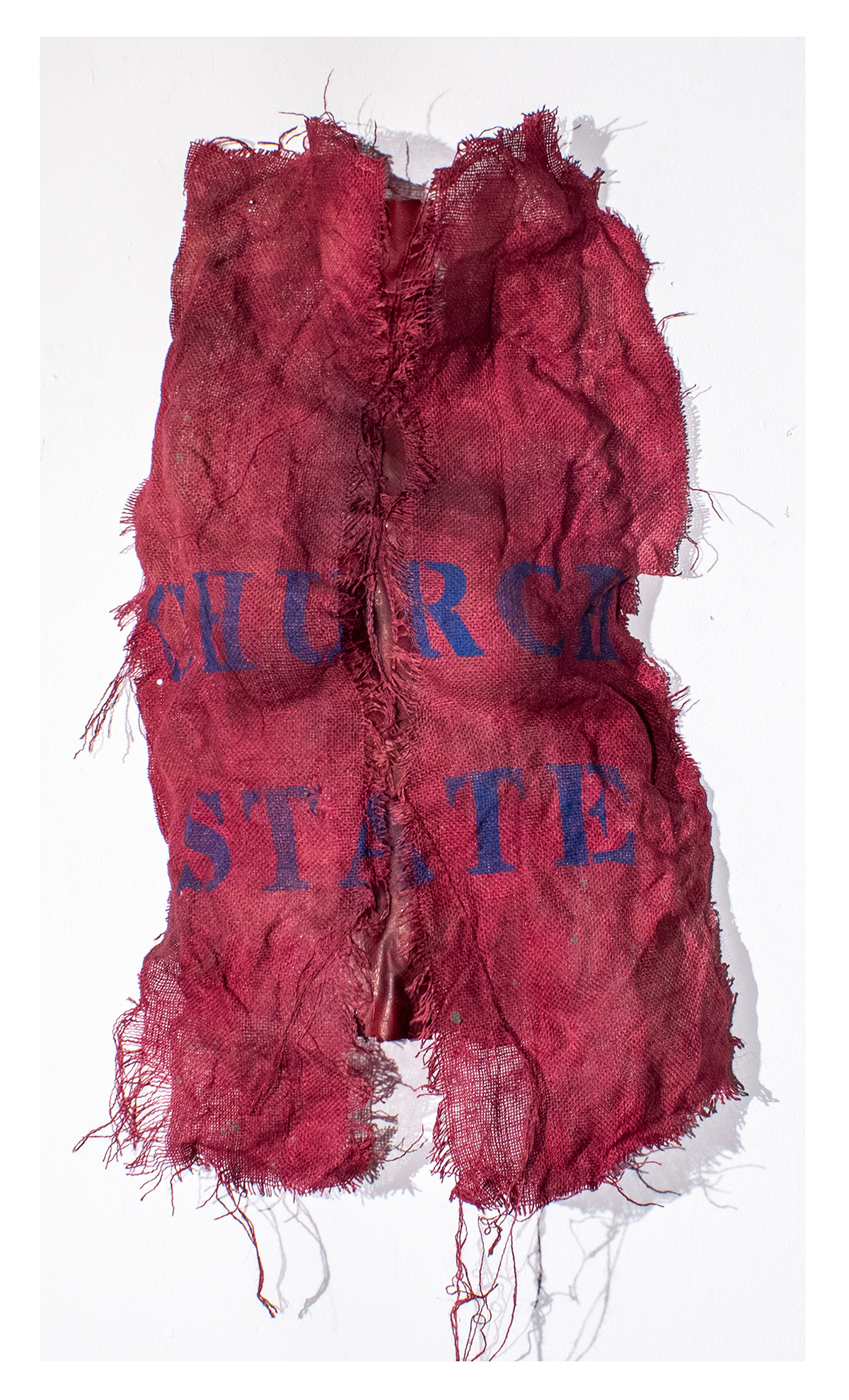 Church/State. 2023. Stained Burlap.