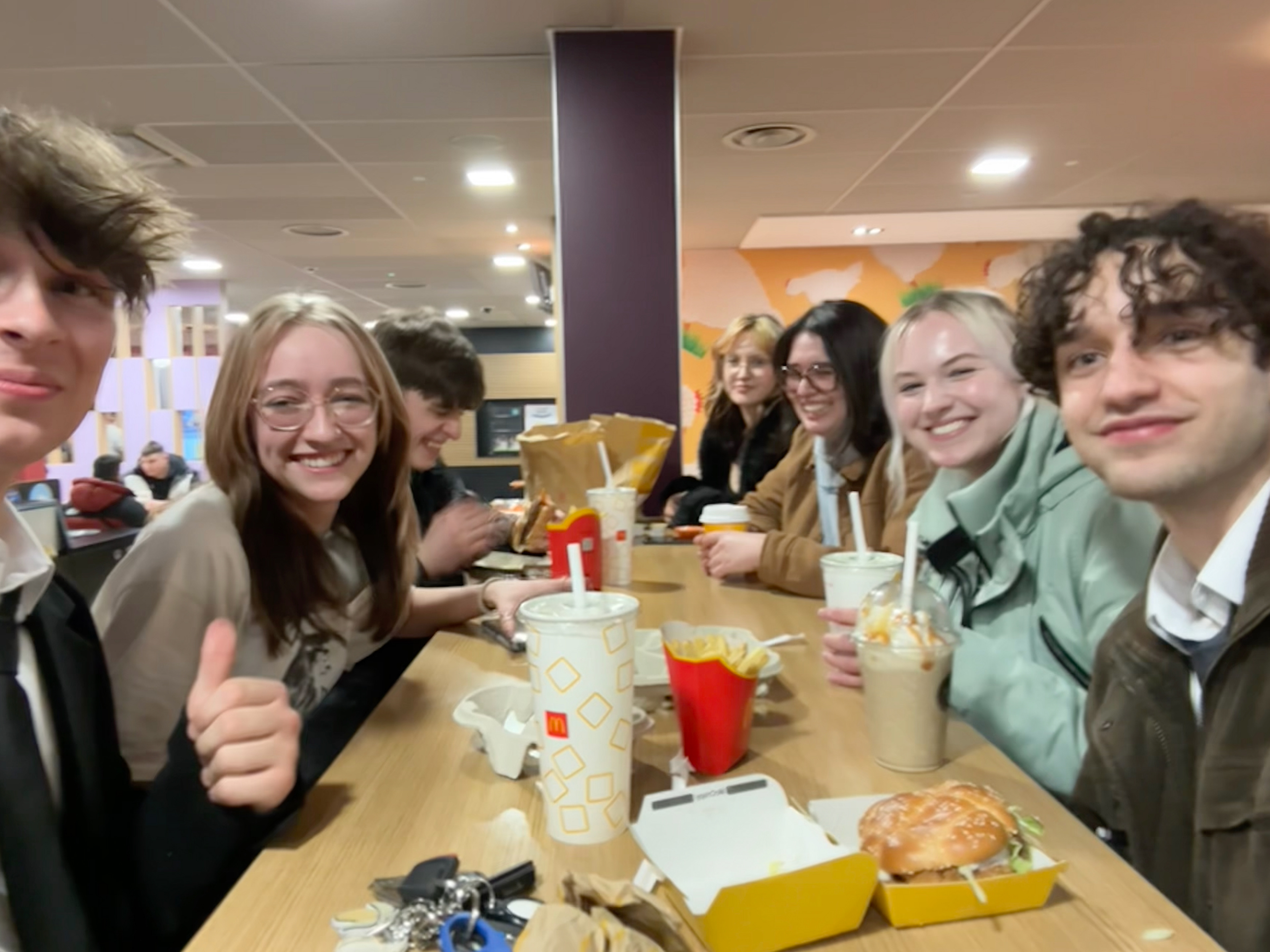 LEFT—RIGHT: Noah Read (Writer/Director/DoP/Actor), Ellie Holmes (Sound Engineer), Oliver Sherwood (Cinematographer/Boom Operator/Actor), Robyn Dean (Cinematographer/Gaffer), Eliana Folin (Cinematographer/Production Manager), Hannah Blackwell (Producer/Cinematographer/DoP/Actor), Peter Miller (Cinematographer/Technician/Actor)