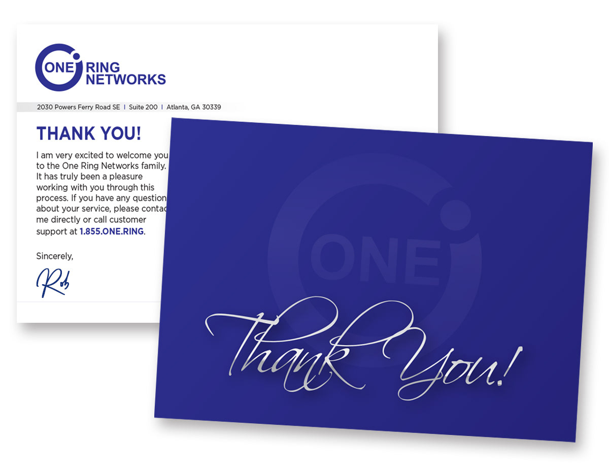 One Ring Networks - Thank You Postcard