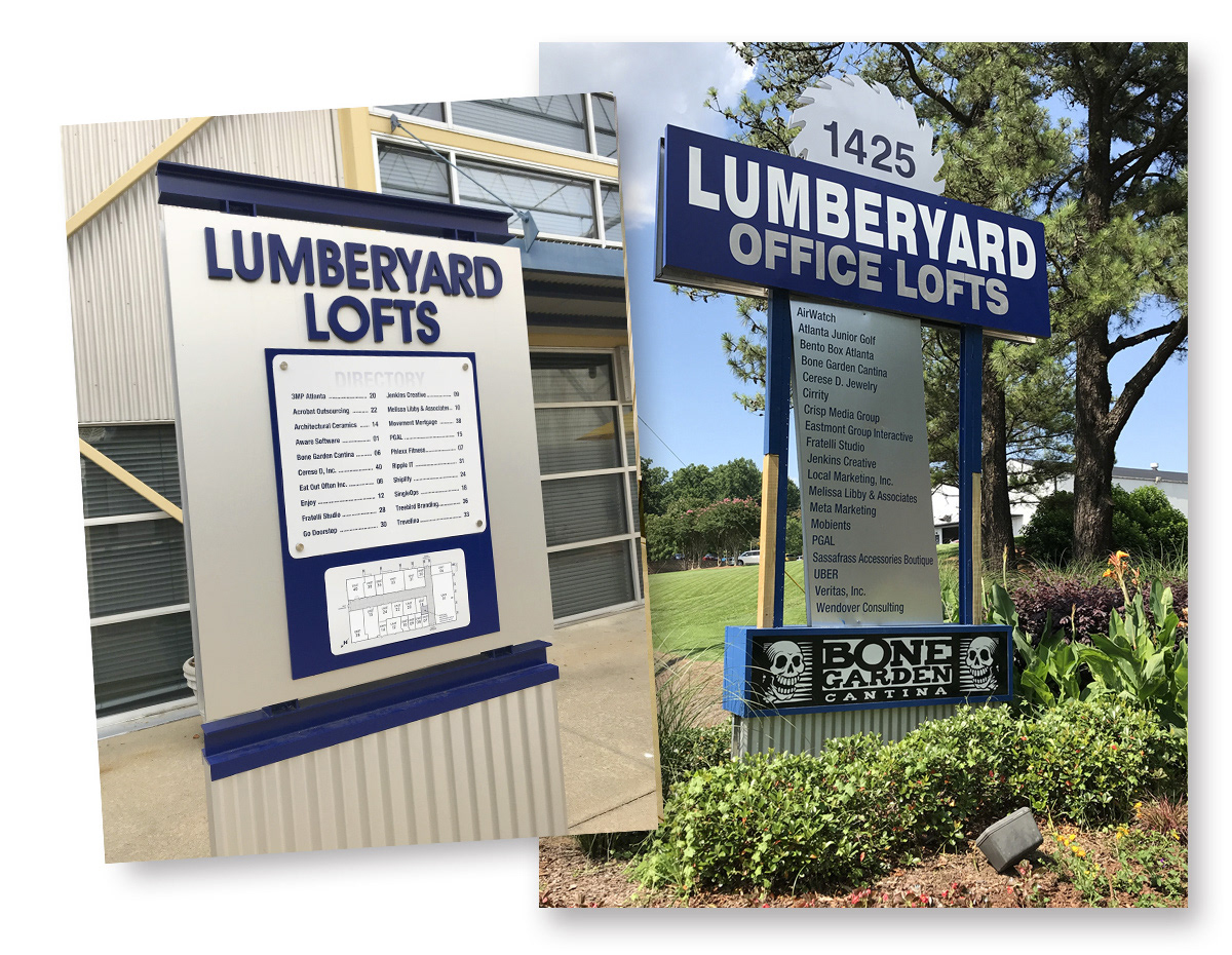 Lumberyard Lofts - Exterior Signs