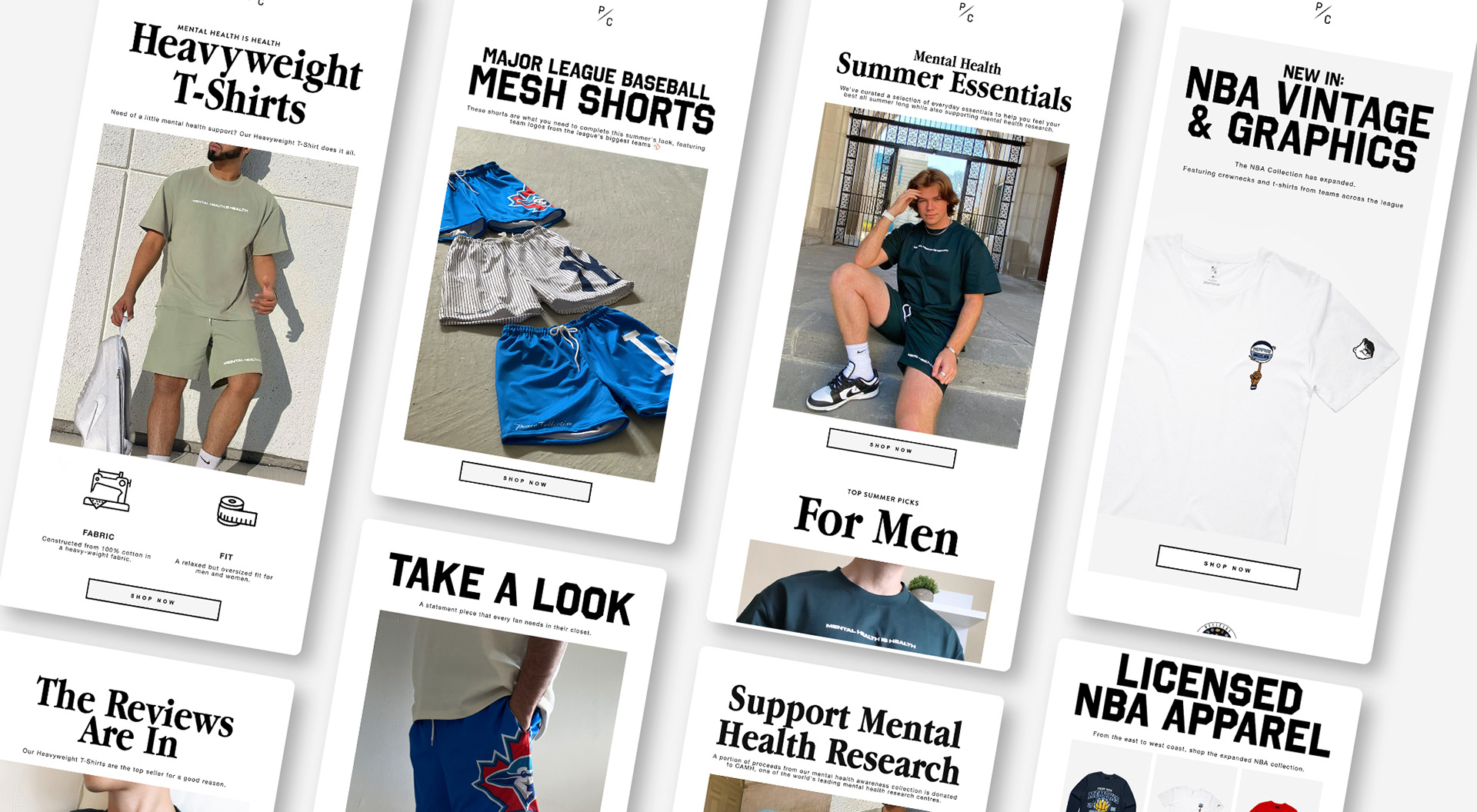 Screenshot of email marketing design laid out vertically