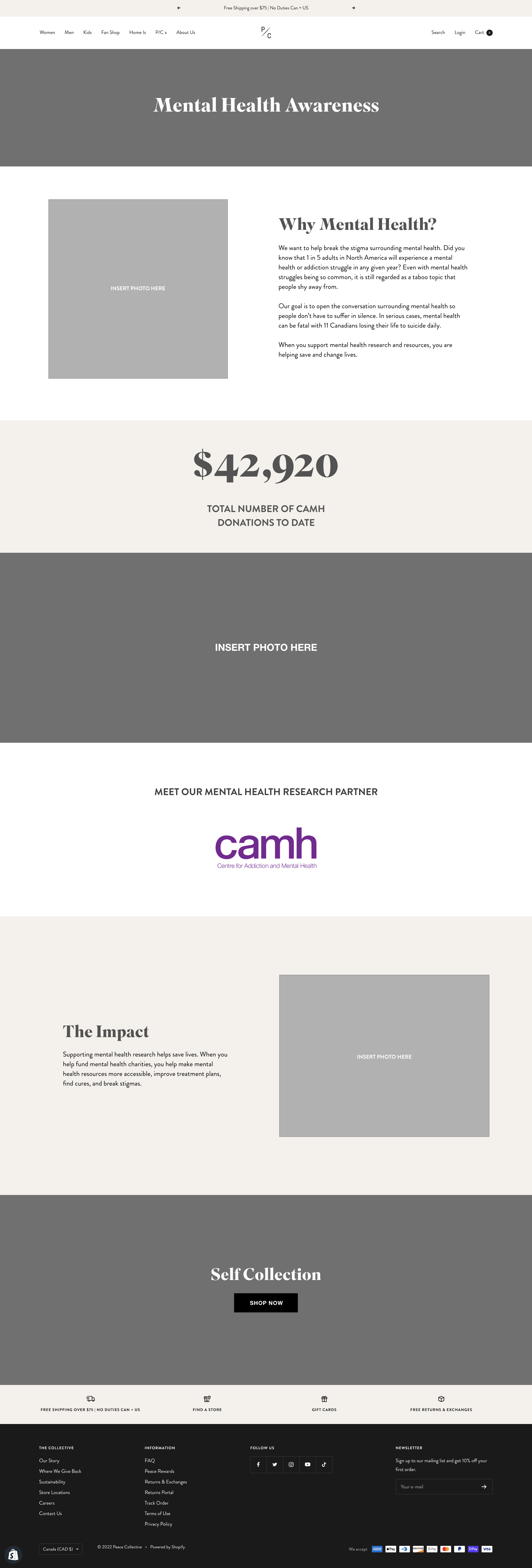 Mental Health Awarness Initial Wireframe