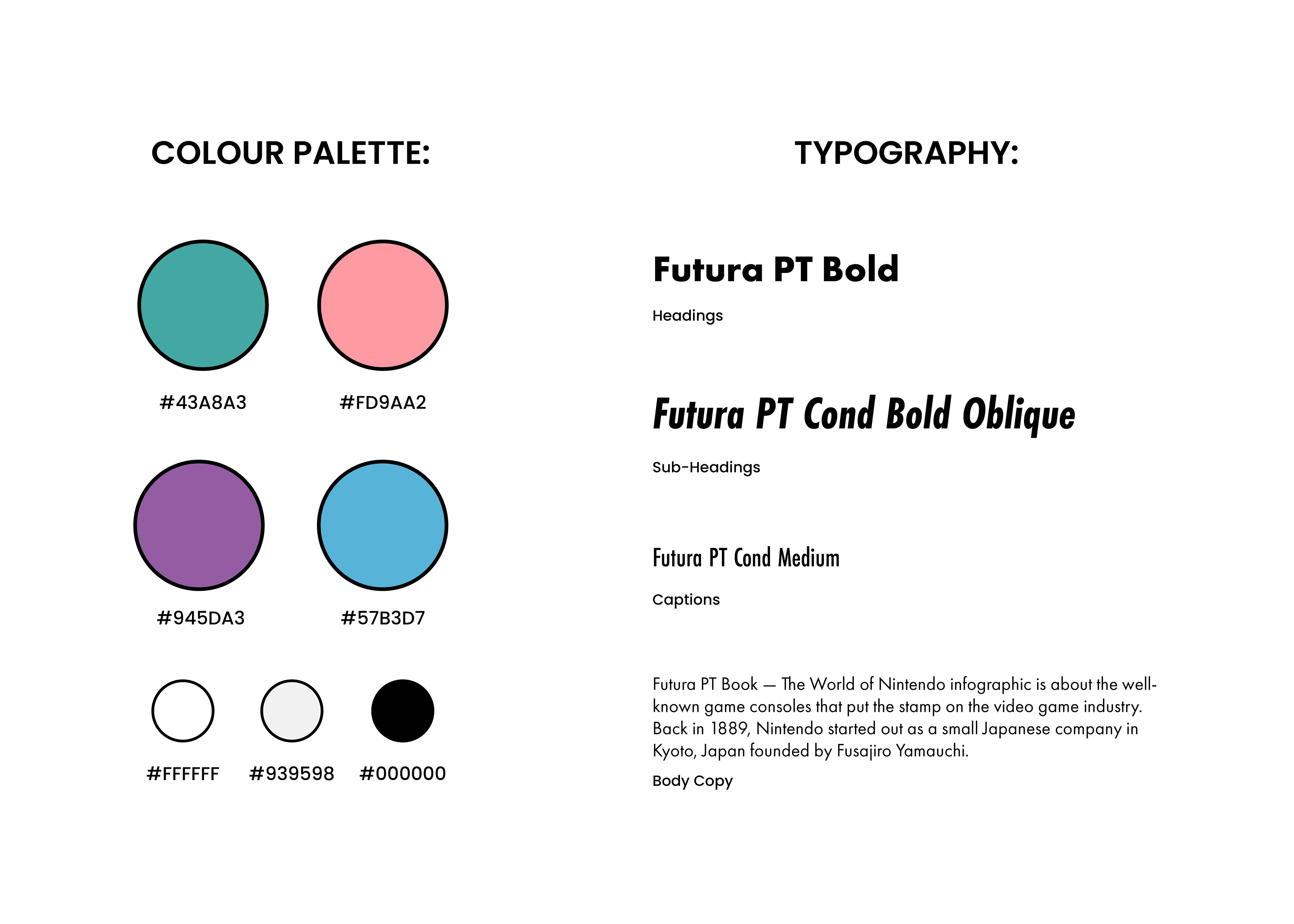 Nintendo Infographic Poster - Colour Palette & Typography