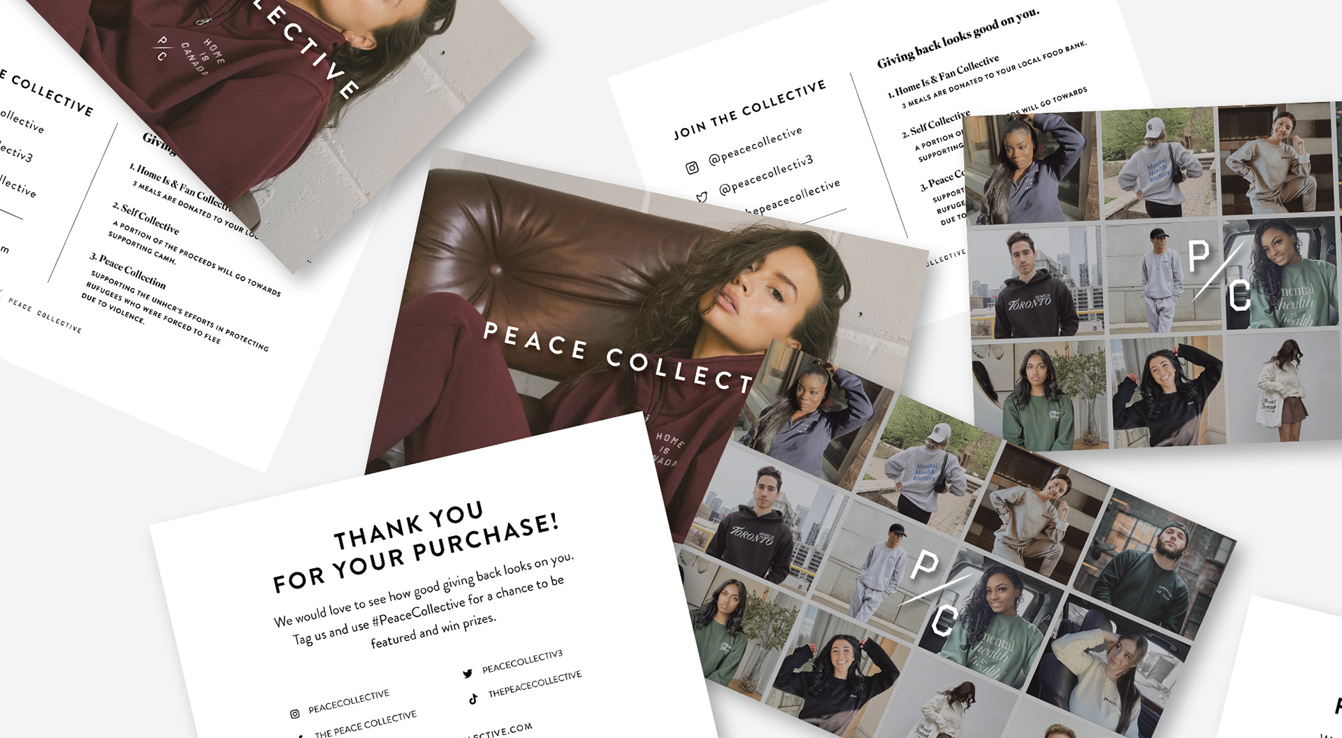 Scattered post card mockup