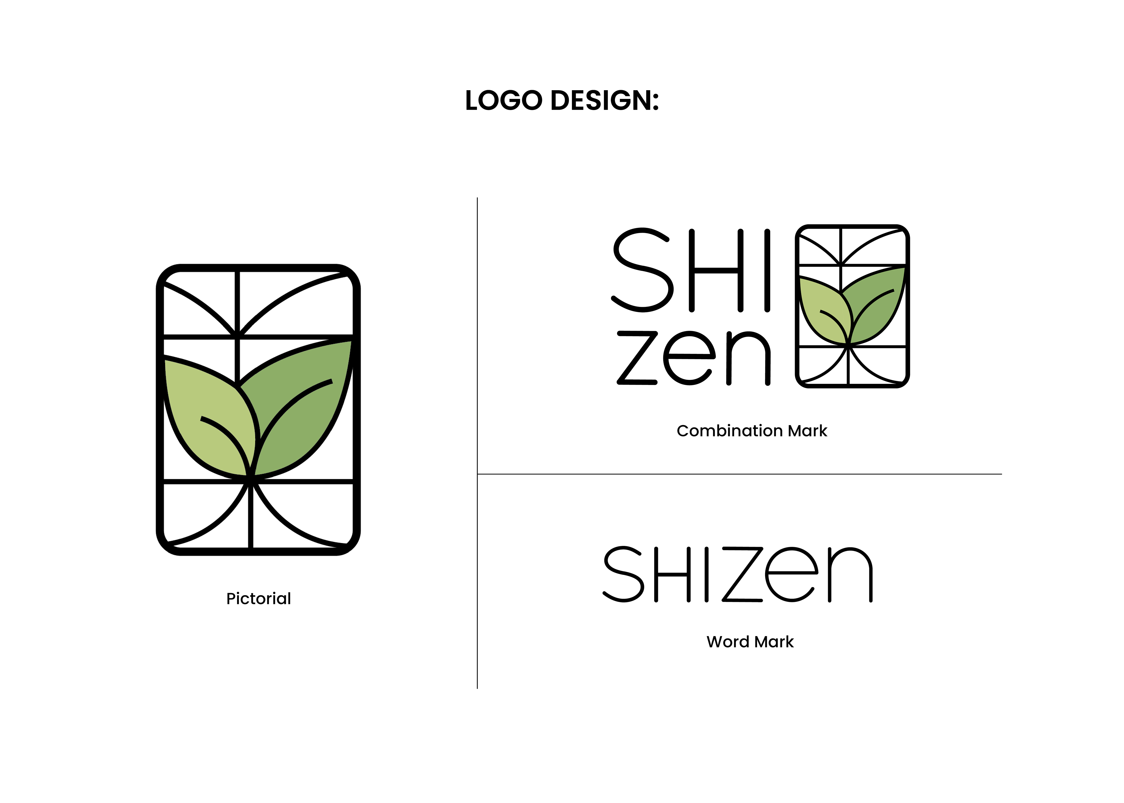 Shizen Logo Design - 3 types of logos