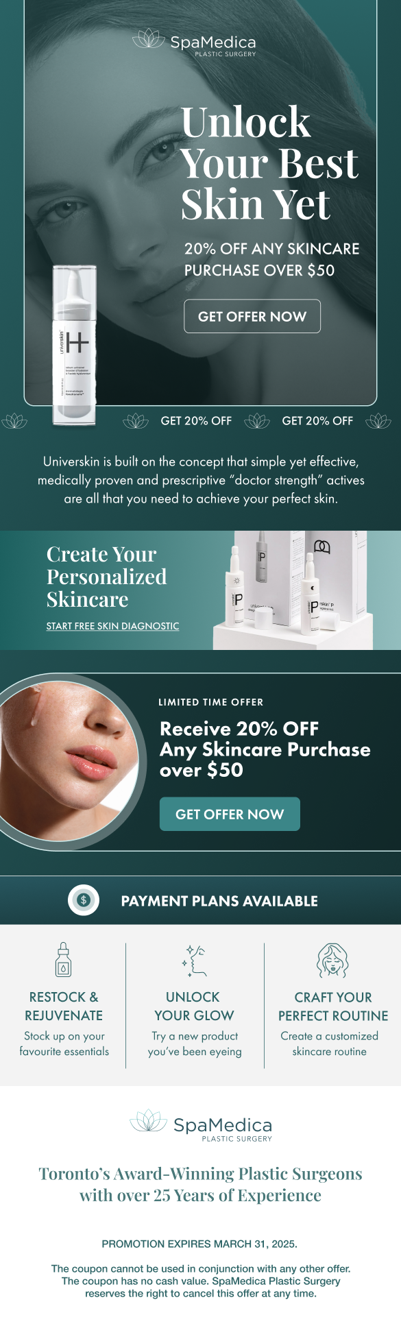 SpaMedica - Skincare Offer E-blast