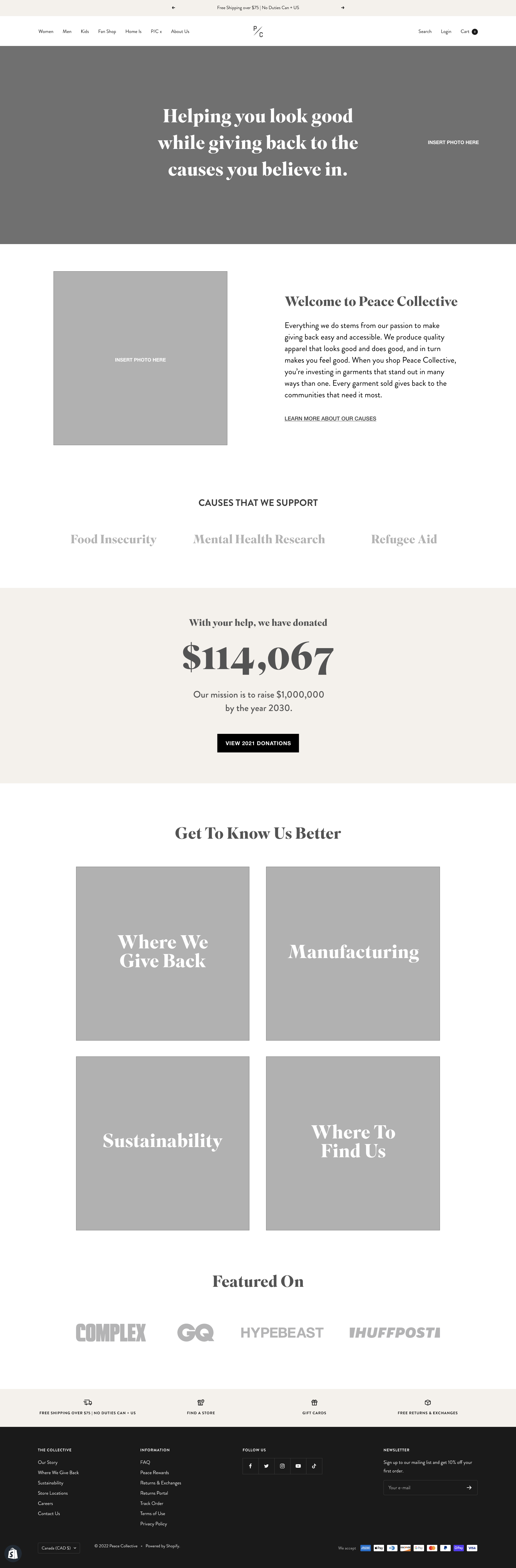 Our Story (About Us) Initial Wireframe