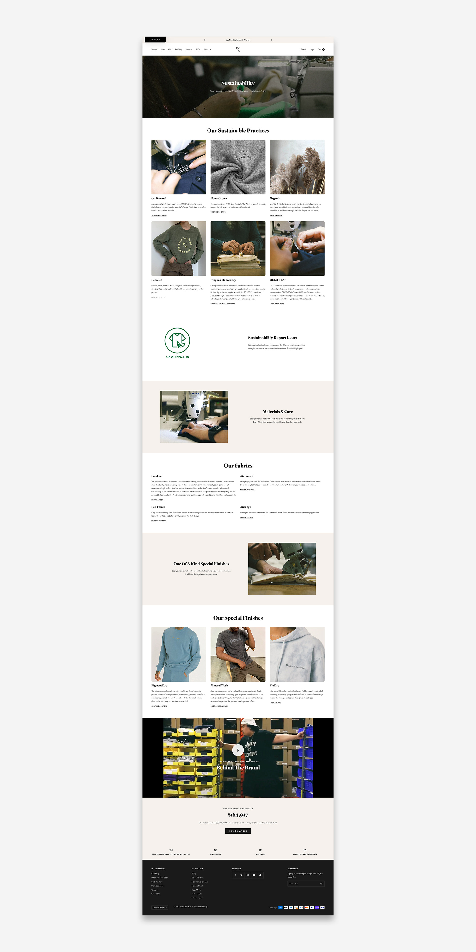 Sustainability Landing Page