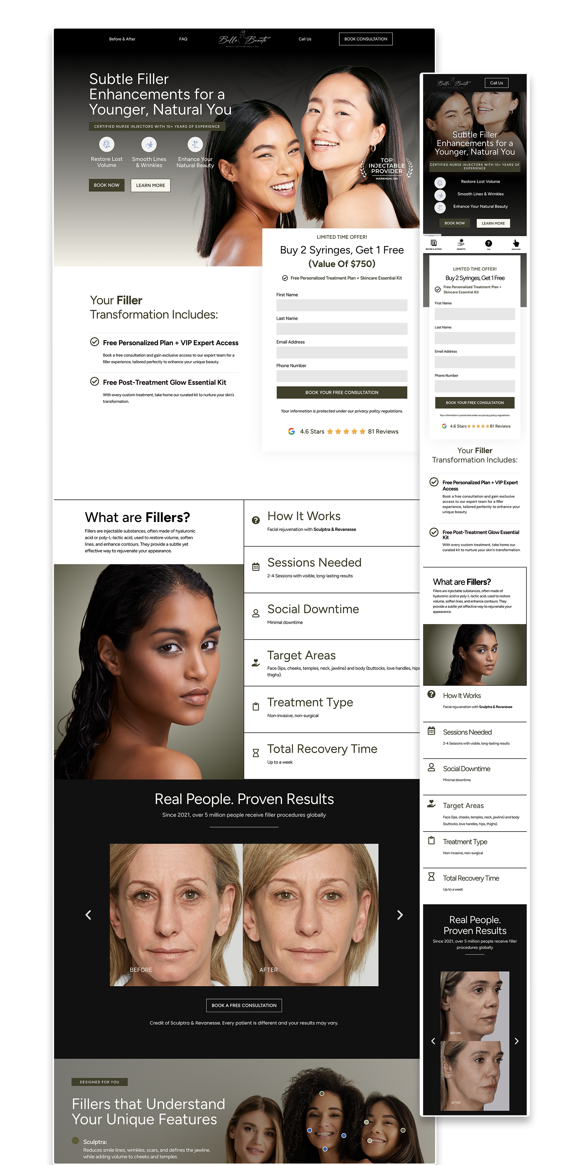 Belle Beaute - Fillers Consultation Landing Page