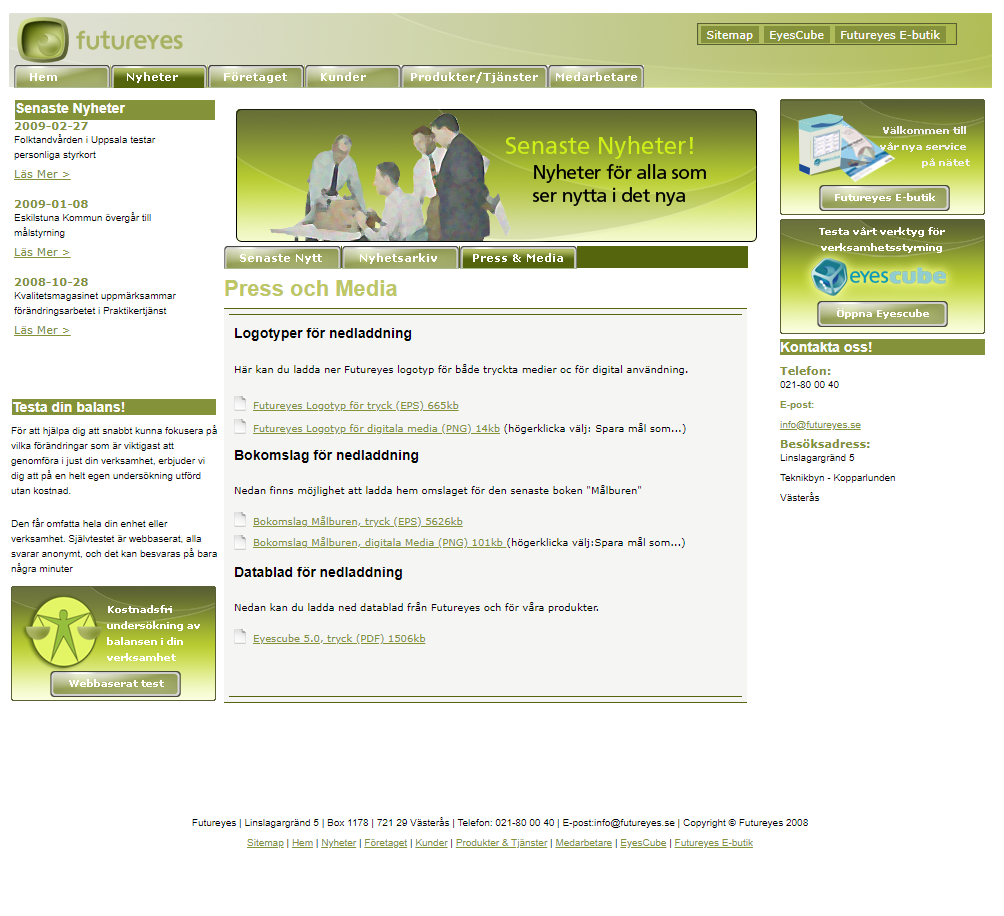 Website 2009 - Press and Media