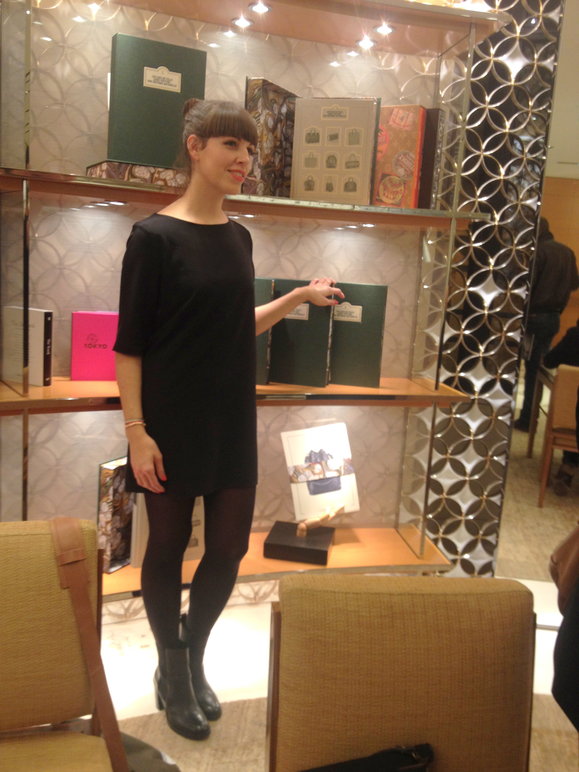 Dedication of the book Louis Vuitton City Bags, a Natural History in their shop of the Champs Elysées in Paris